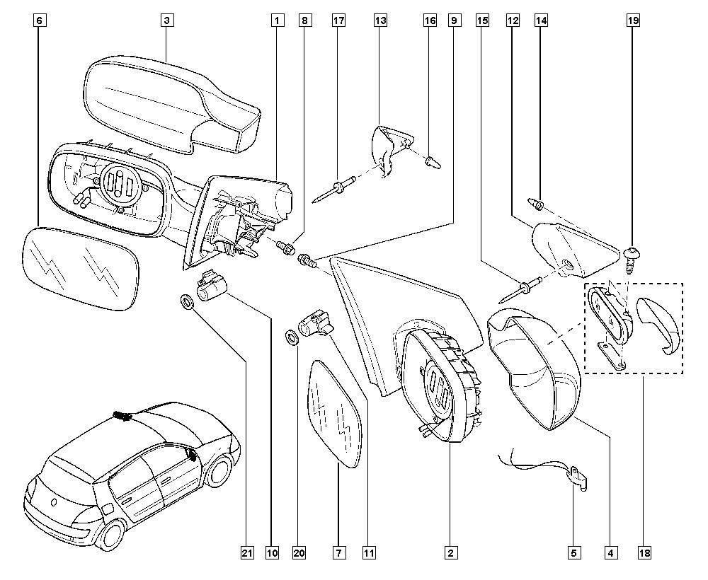 RENAULT 7701068375 - Välipeegel parts5.com