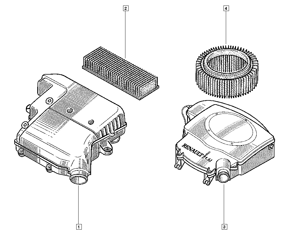 NISSAN 7701070525 - Vzduchový filtr parts5.com