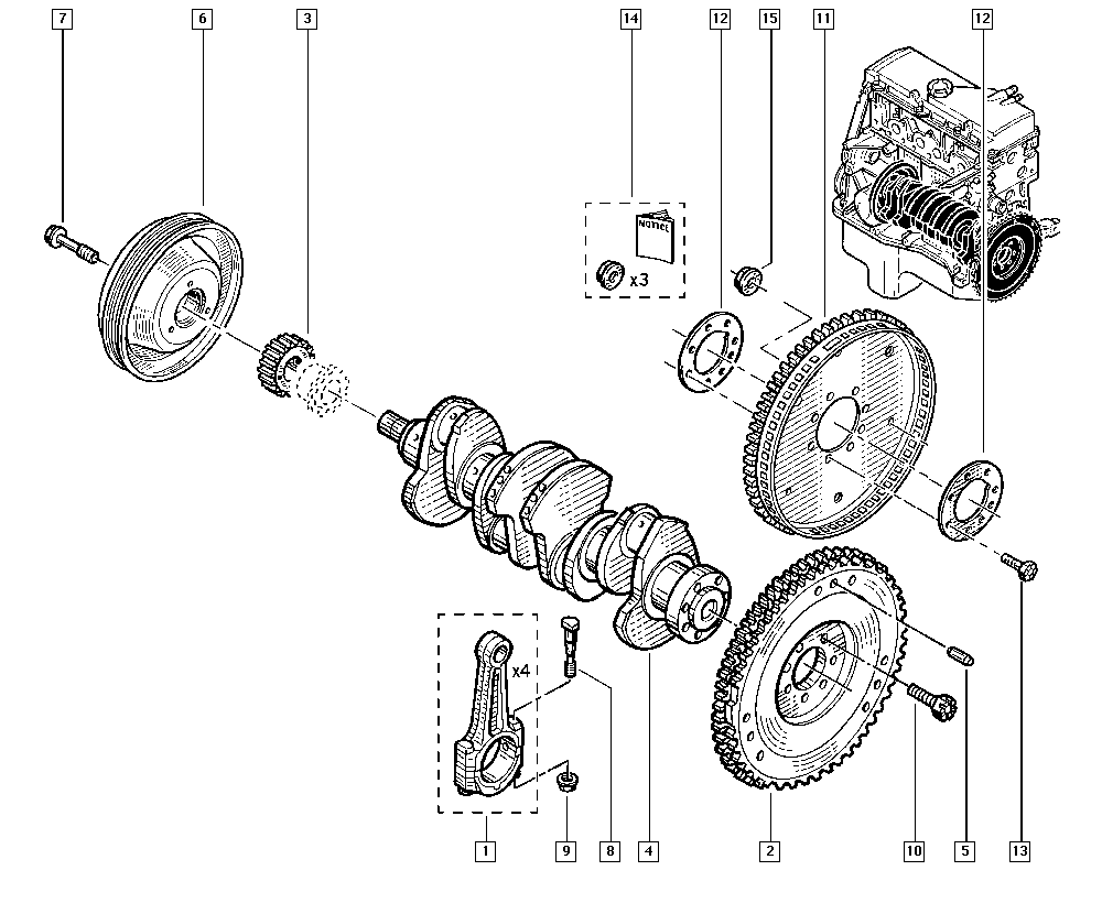 RENAULT 7700273916 - Remenica, koljenasto vratilo parts5.com