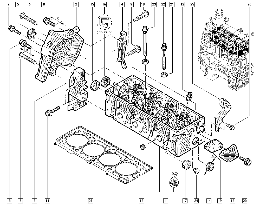 RENAULT 77 00 274 026 - Záslepky montáżnych otvorovhriadeľa vahadla parts5.com