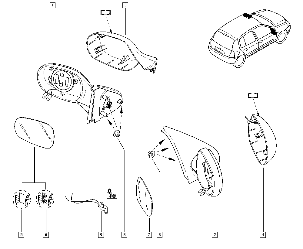 RENAULT 7701471856 - Lusterko zewnętrzne parts5.com