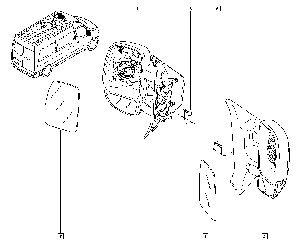 Opel 963655132R - Зеркальное стекло, наружное зеркало parts5.com