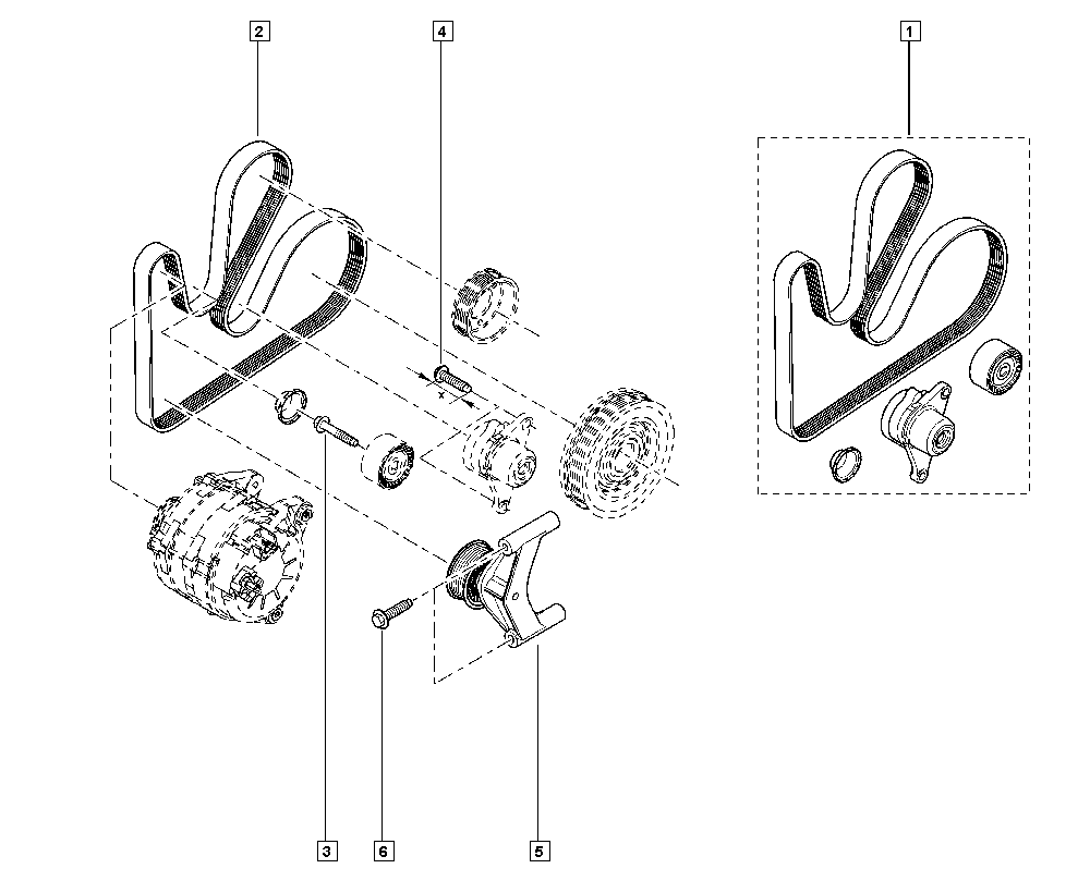 RENAULT 11 72 003 34R - Set curea transmisie cu caneluri parts5.com