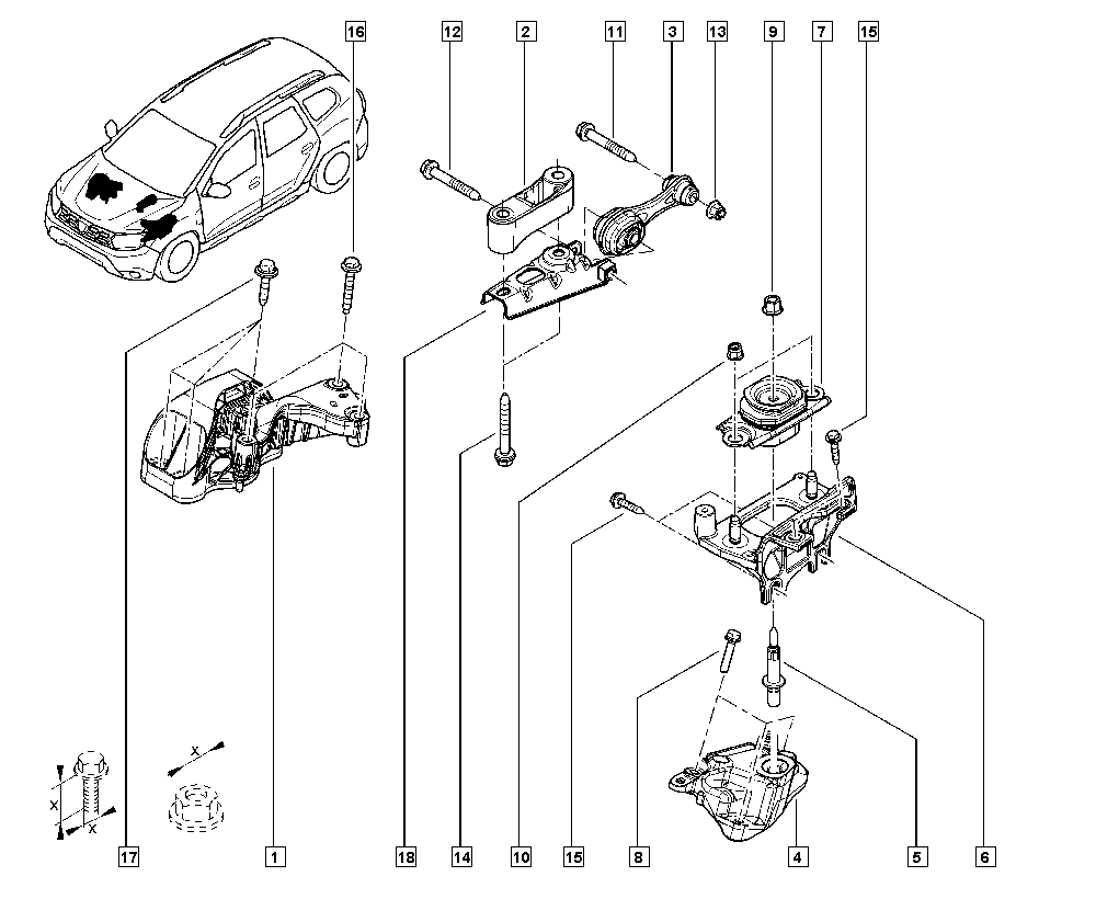 RENAULT 11 22 052 17R - Lagerung, Motor parts5.com