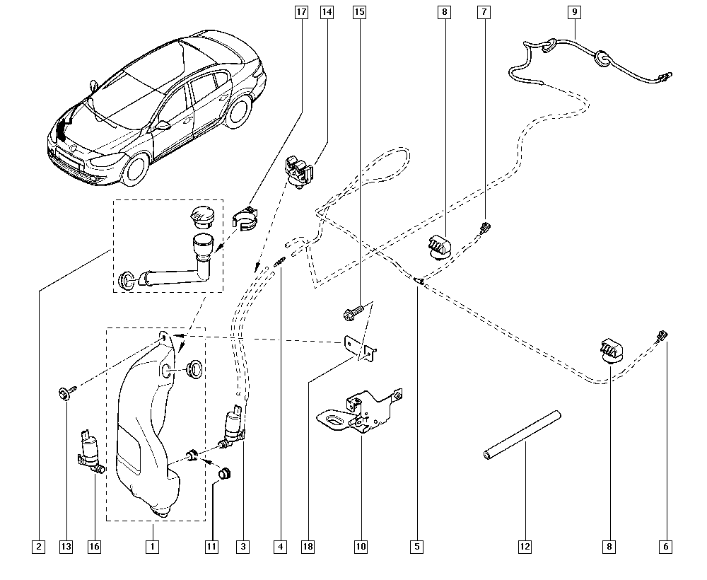 RENAULT 7700428390 - Pompa spryskiwacza, spryskiwacz szyby czołowej parts5.com