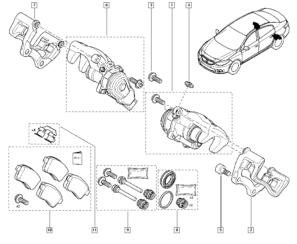 RENAULT 7701206346 - Juego de reparación, pinza de freno parts5.com