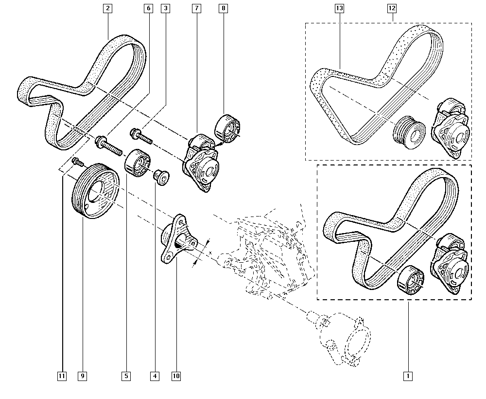 RENAULT 82 00 981 266 - Deflection / Guide Pulley, v-ribbed belt parts5.com