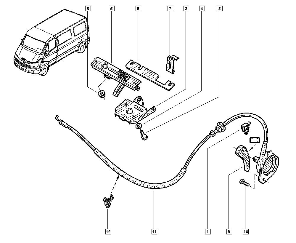 NISSAN 7700352729 - Inchizator capota motor parts5.com