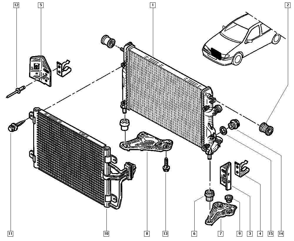 RENAULT 77 00 432 392 - Кондензатор, климатизация parts5.com