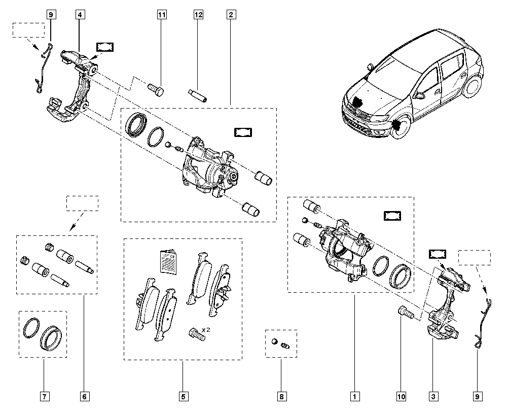 VAG 410014752R - Kılavuz kovanı seti, fren kaliperi parts5.com