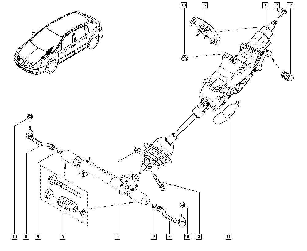 NISSAN 77010-49282 - Vezetőkar fej parts5.com