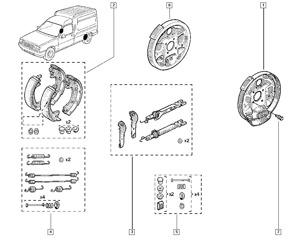 RENAULT 7701202919 - Brake Shoe Set parts5.com