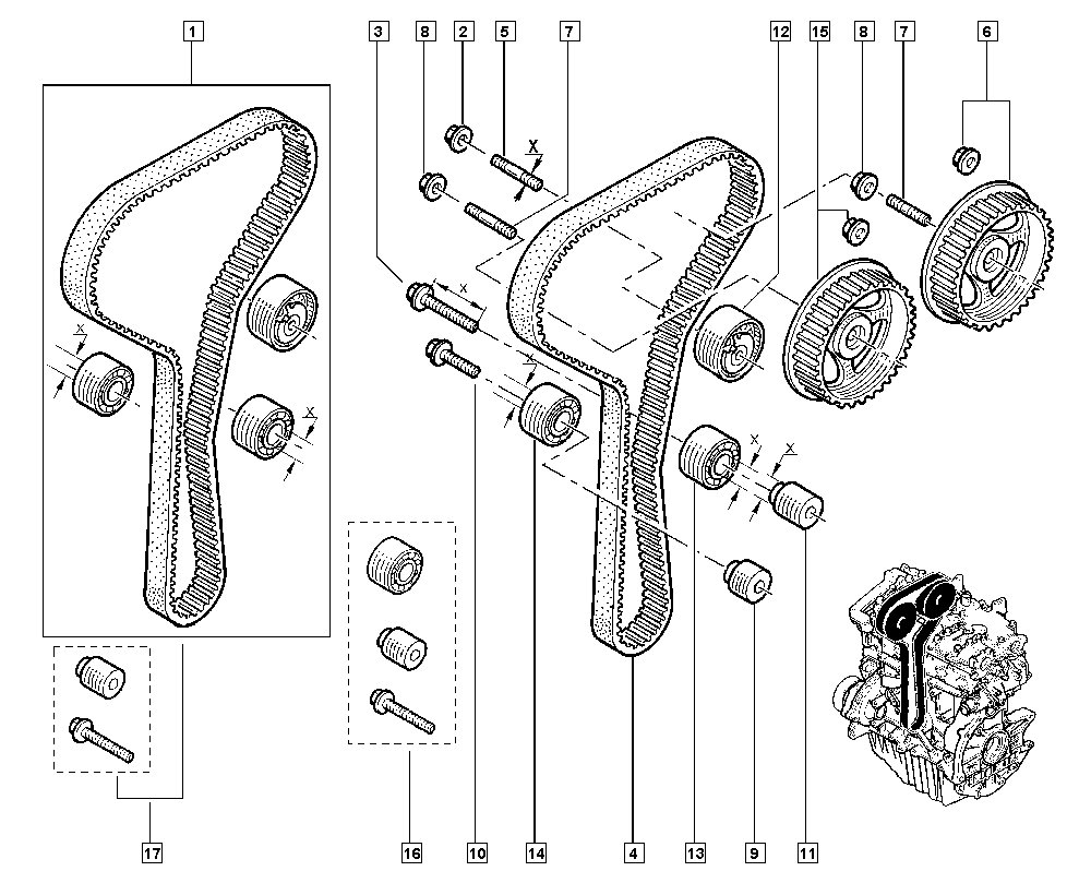 DACIA 7700108920 - Napenjalni valj, zobati jermen parts5.com