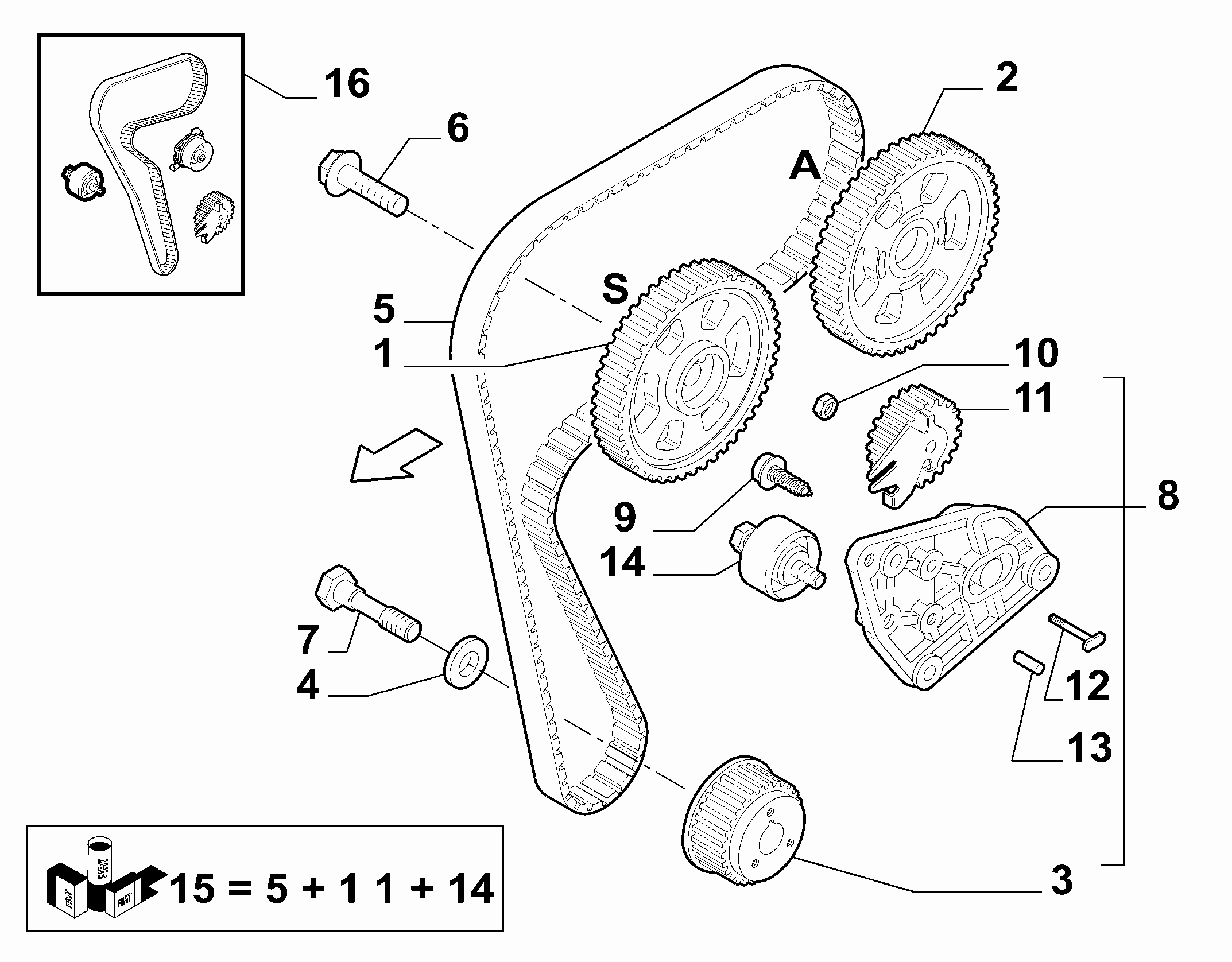 Lancia 55192240 - Rola intinzator,curea distributie parts5.com