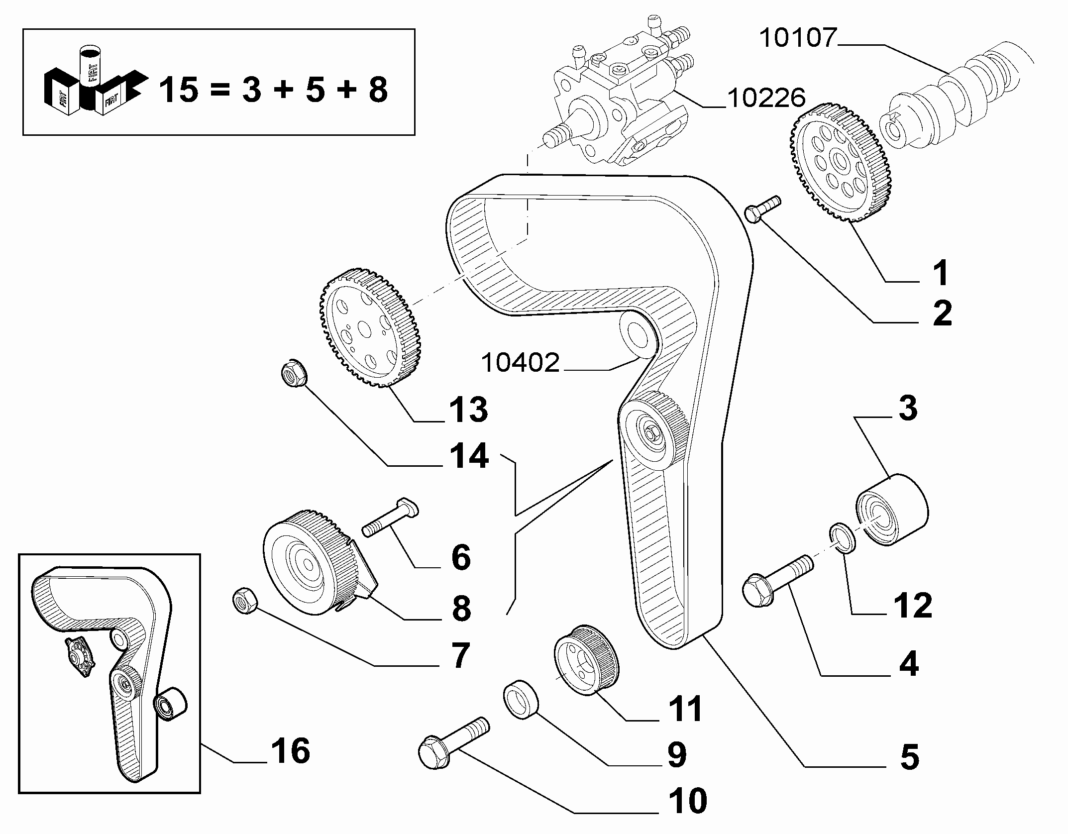 FIAT 71754557 - Komplet zupčastog kaiša parts5.com