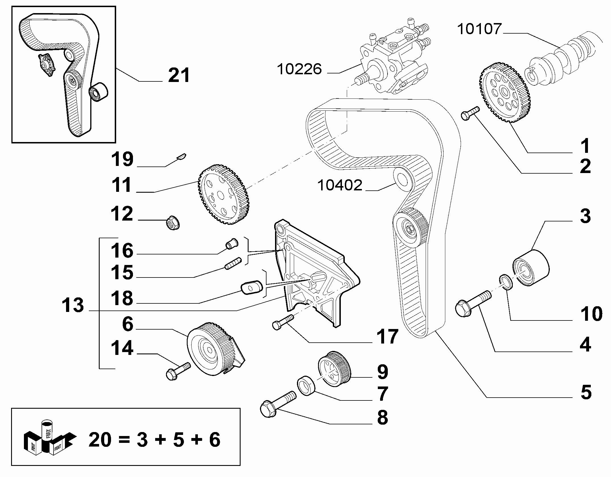 FIAT 71747799 - Обтяжна ролка, ангренаж parts5.com