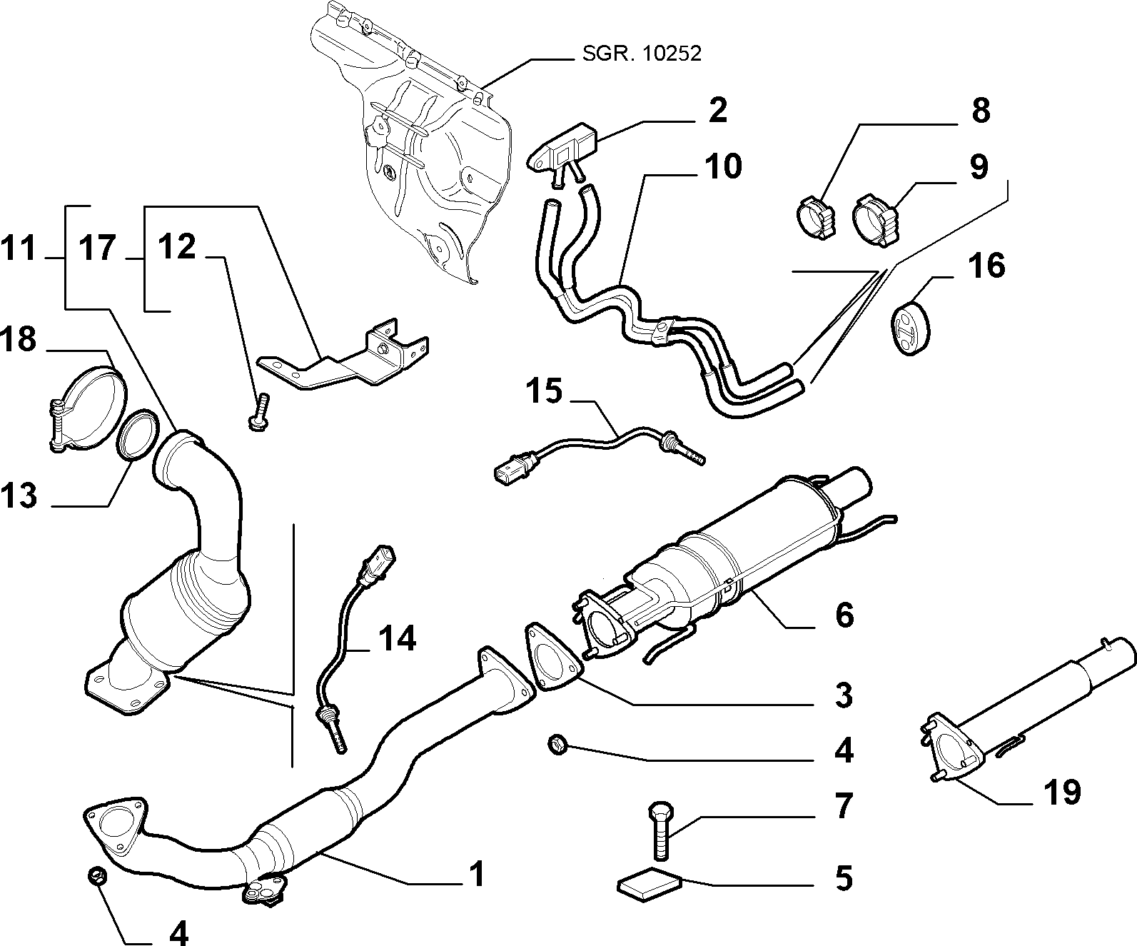 Lancia 46.816.240 - Conector teava, sistem de esapament parts5.com