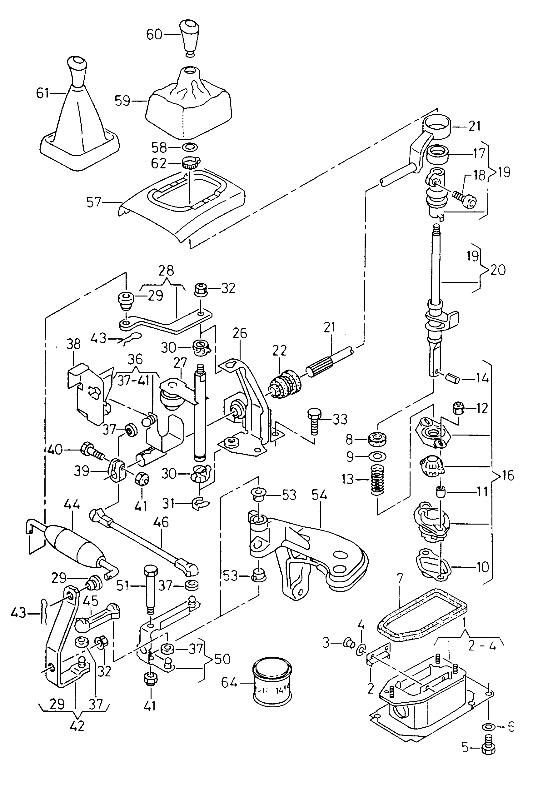 VW 1H0 711 595 - Levier de schimbare viteze parts5.com