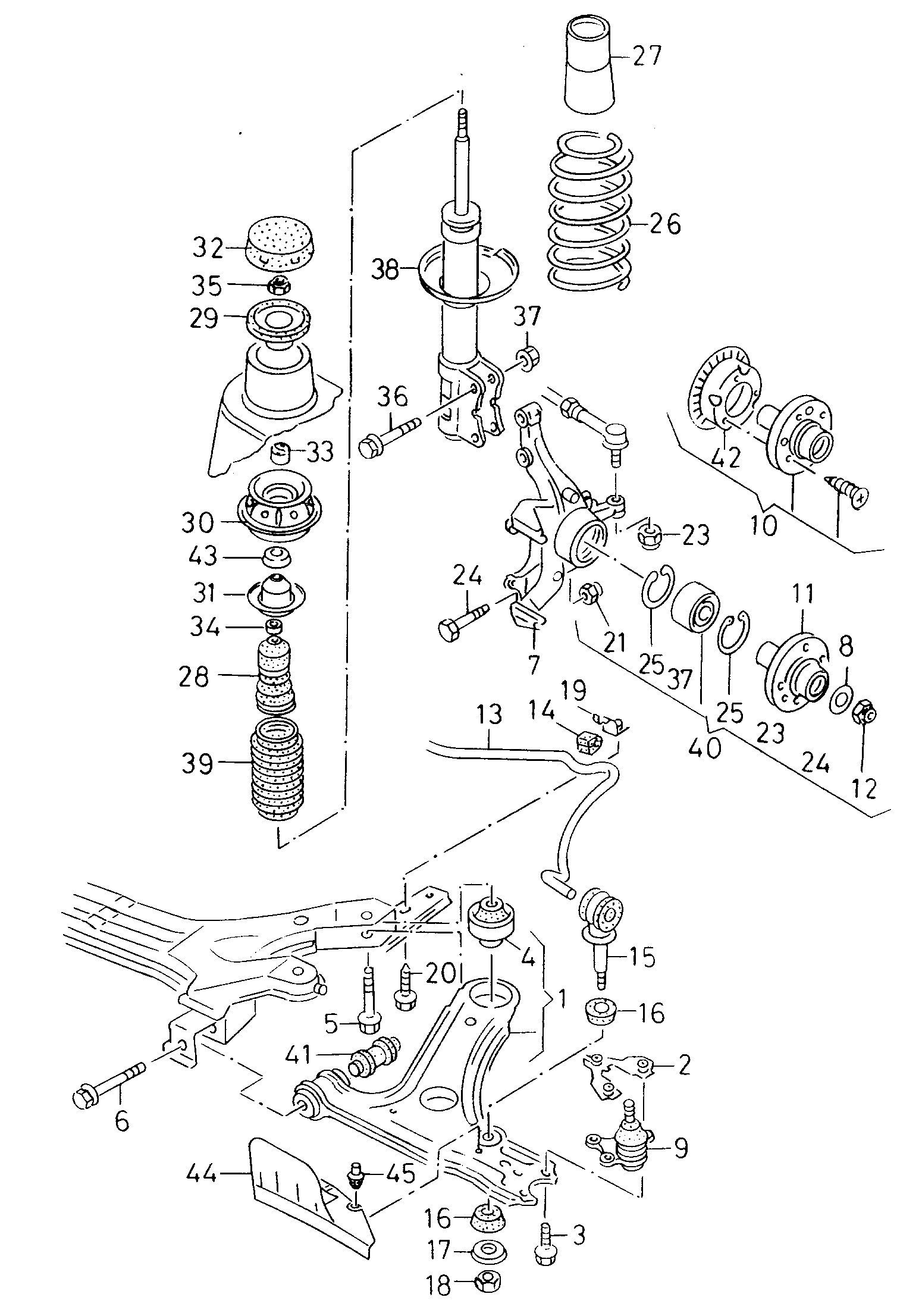 Seat 357 412 303 F - Omejilni odbojnik, vzmetenje parts5.com