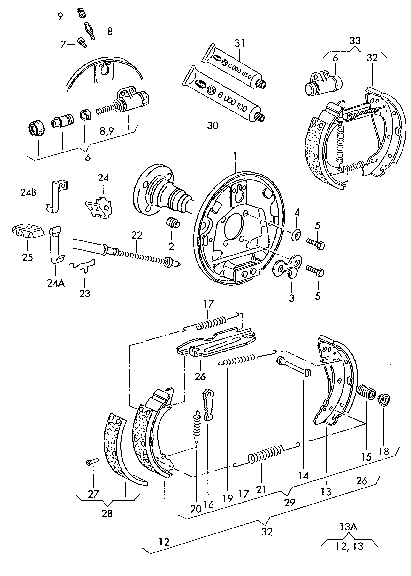 AUDI 191 609 525 - Brake Shoe, Drum brakes parts5.com