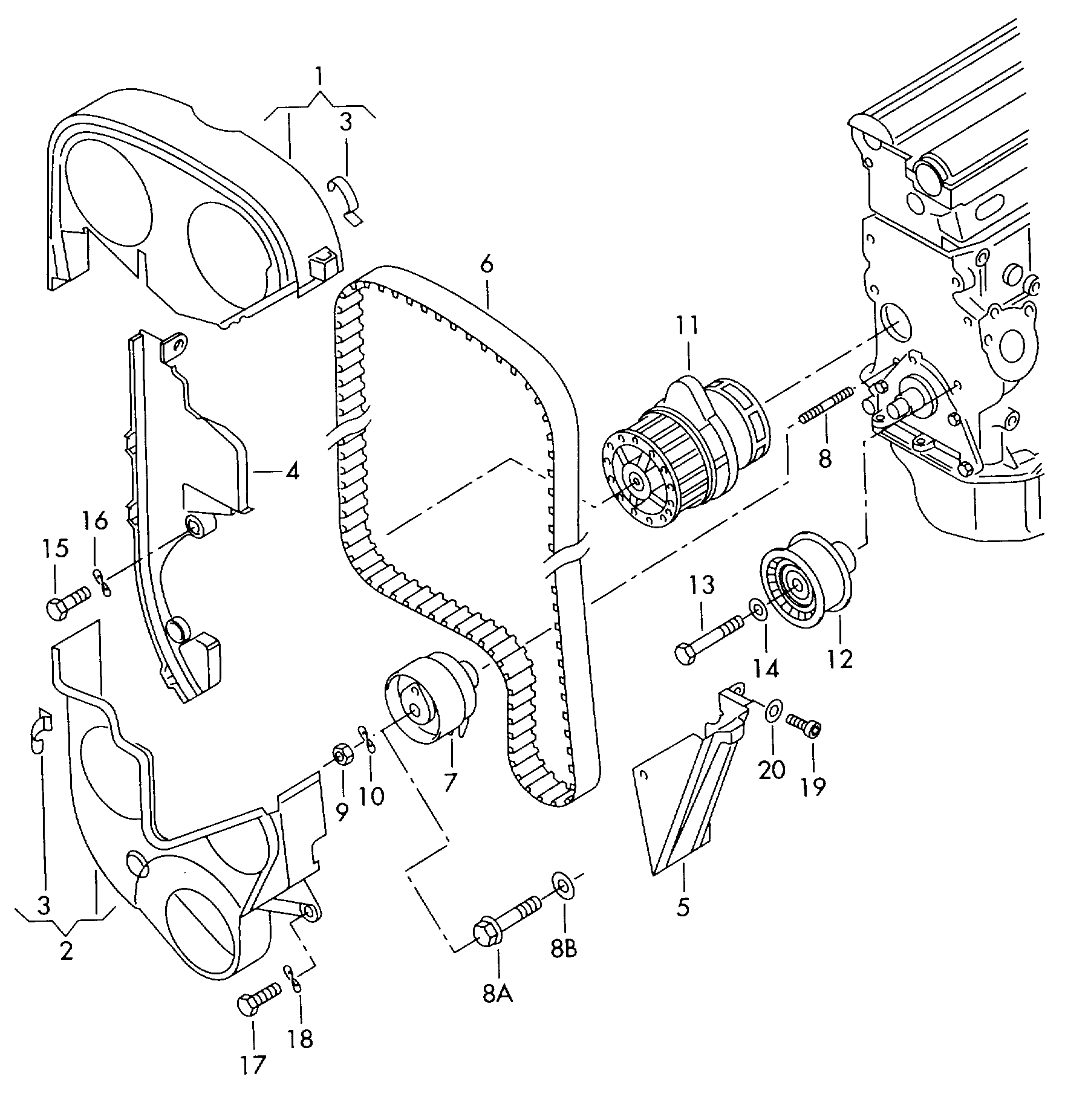 VAG 036 109 244 - Umlenk / Führungsrolle, Zahnriemen parts5.com