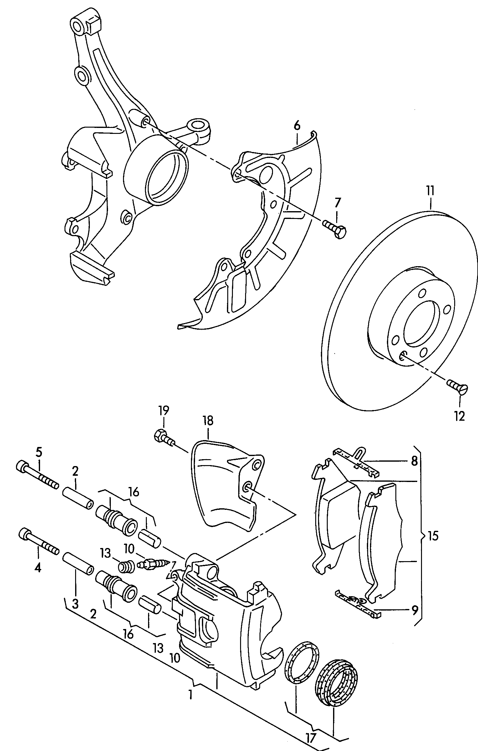 VW 1H0 698 151 A - Komplet pločica, disk-kočnica parts5.com