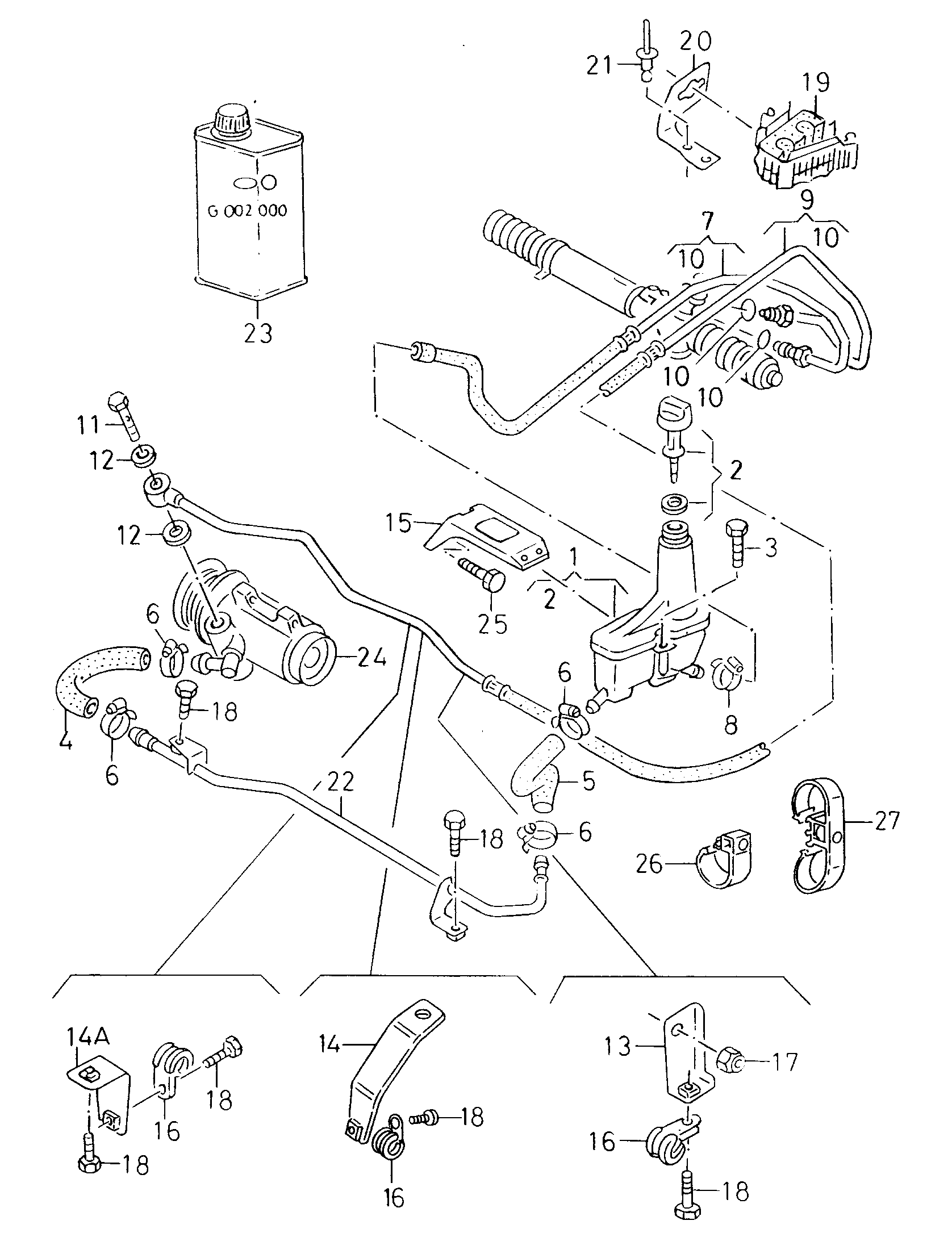 Seat 1H0 422 371 D - Rezervor, ulei hidraulic servo-directie parts5.com