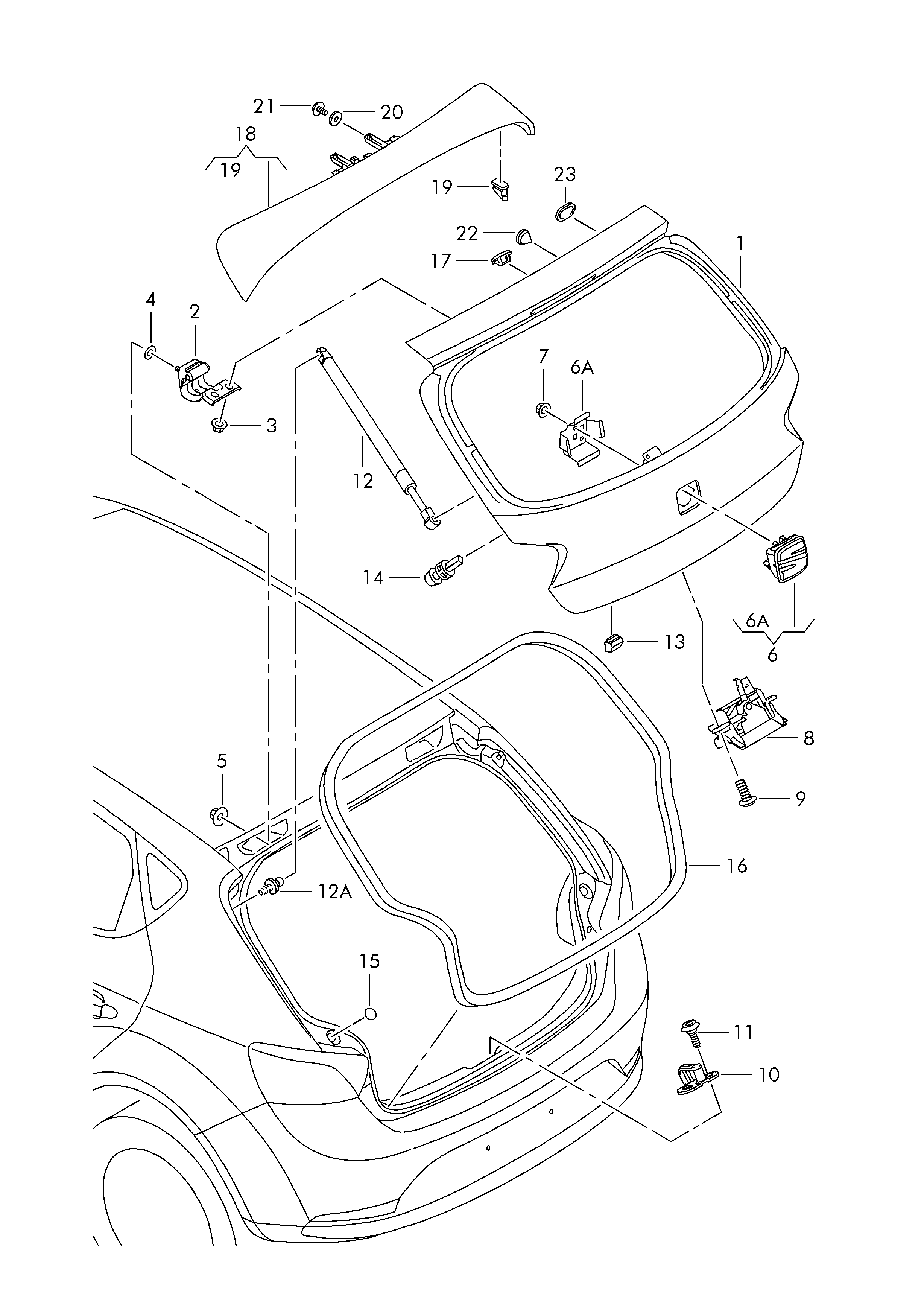 Seat 6J4 827 550 B - Gasni amortizer, prtljažnik / utovarni prostor parts5.com