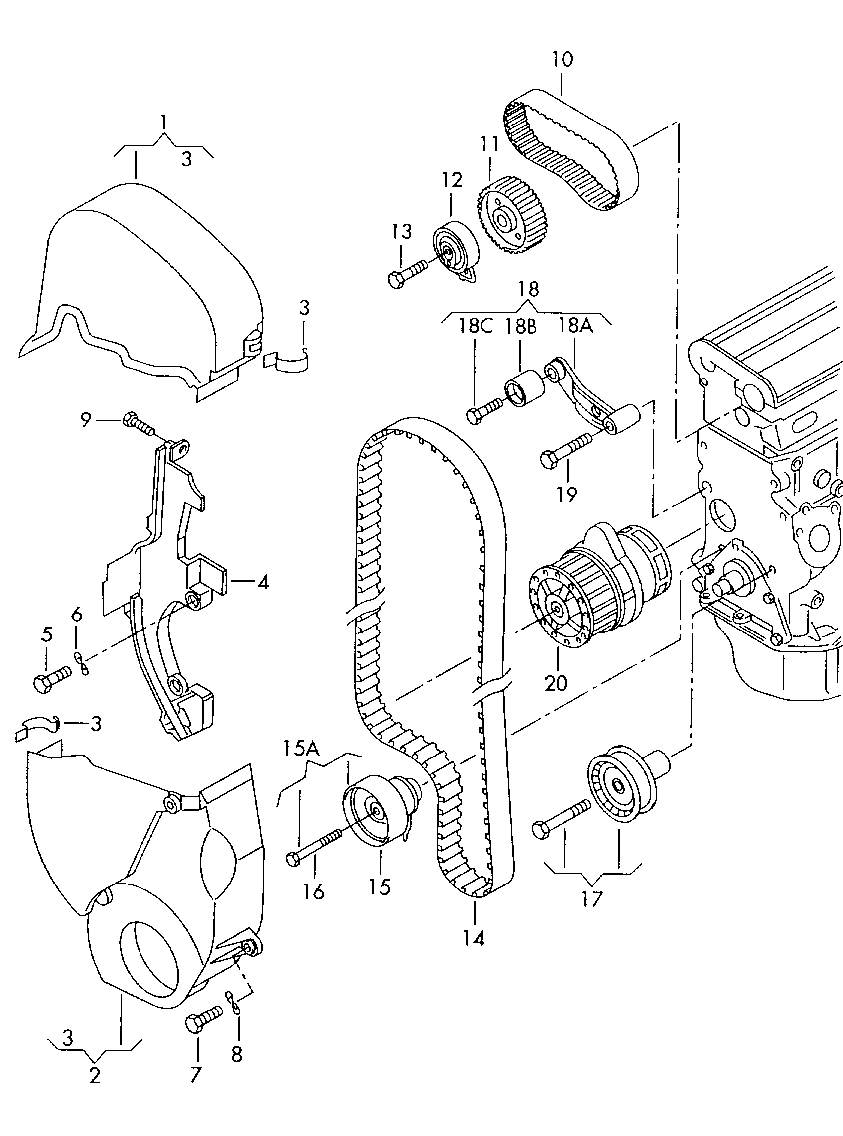 VW 036 109 181 B - Saptırma / Kılavuz makarası, triger kayışı parts5.com