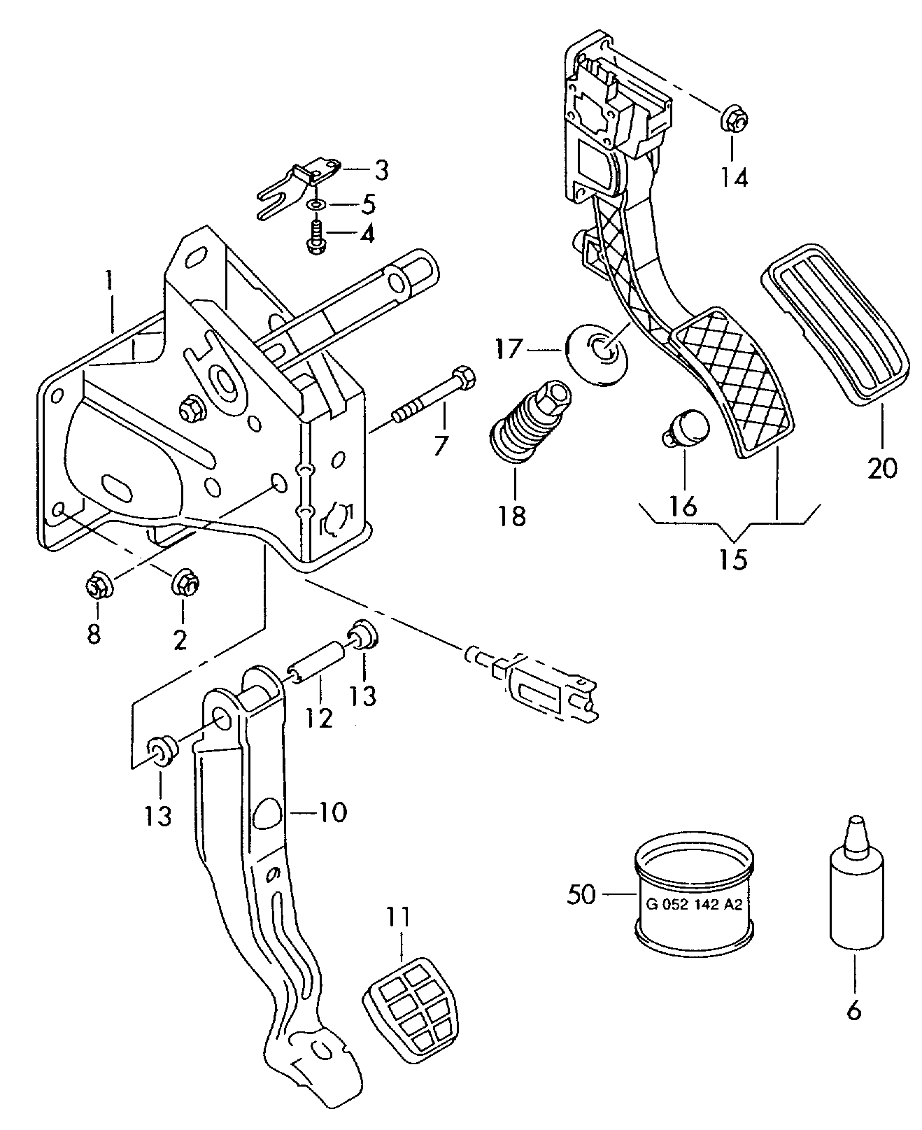 VAG 6Q1 721 503C* - Set reparatie, pedala de acceleratie parts5.com