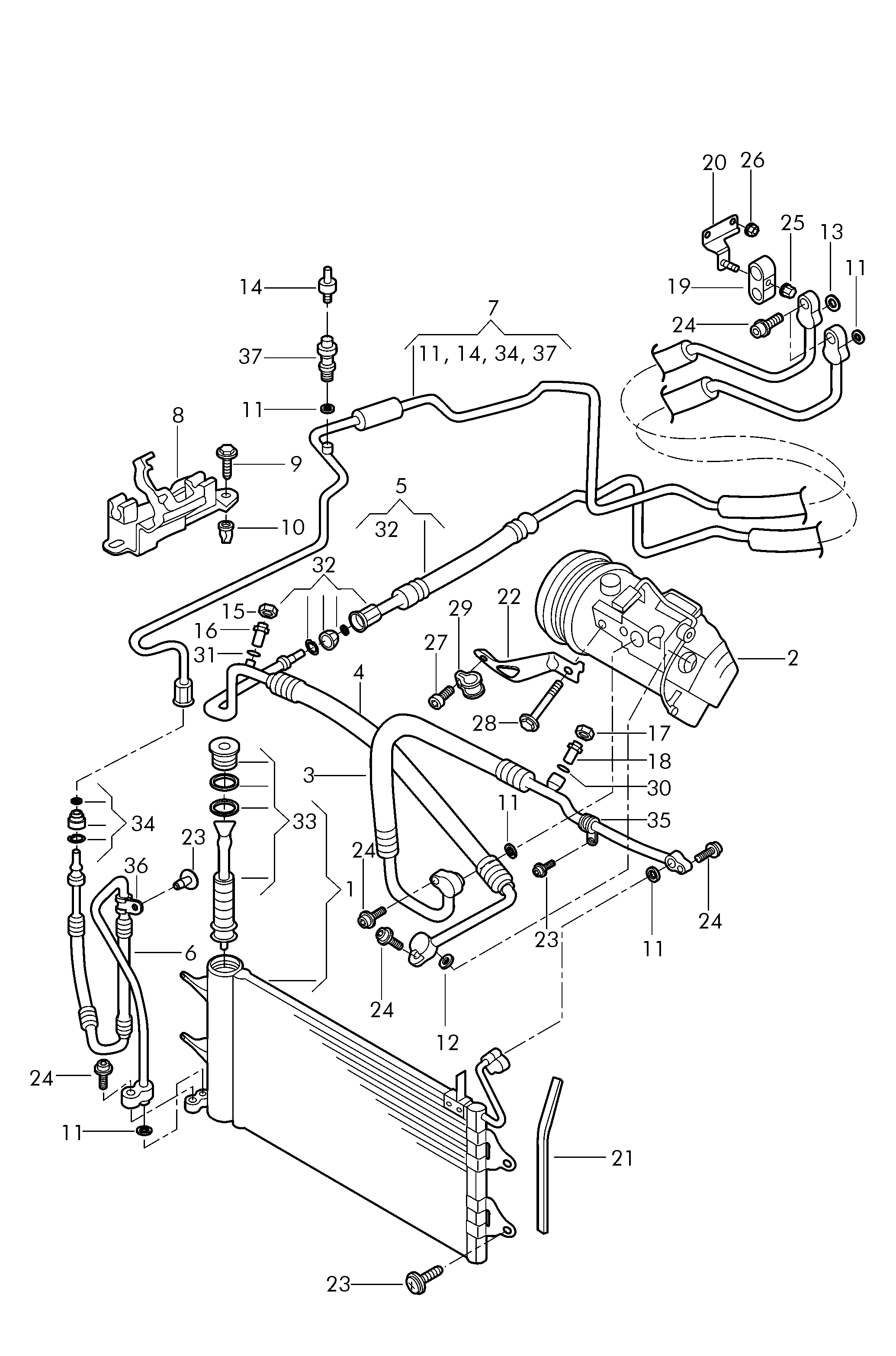 VW 6Q0 820 741A - Conducta inalta presiune,aer conditionat parts5.com