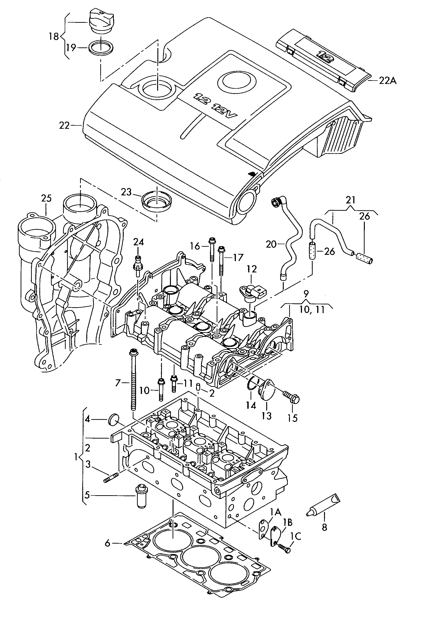 VAG 03E103383F - Tiiviste, sylinterikansi parts5.com