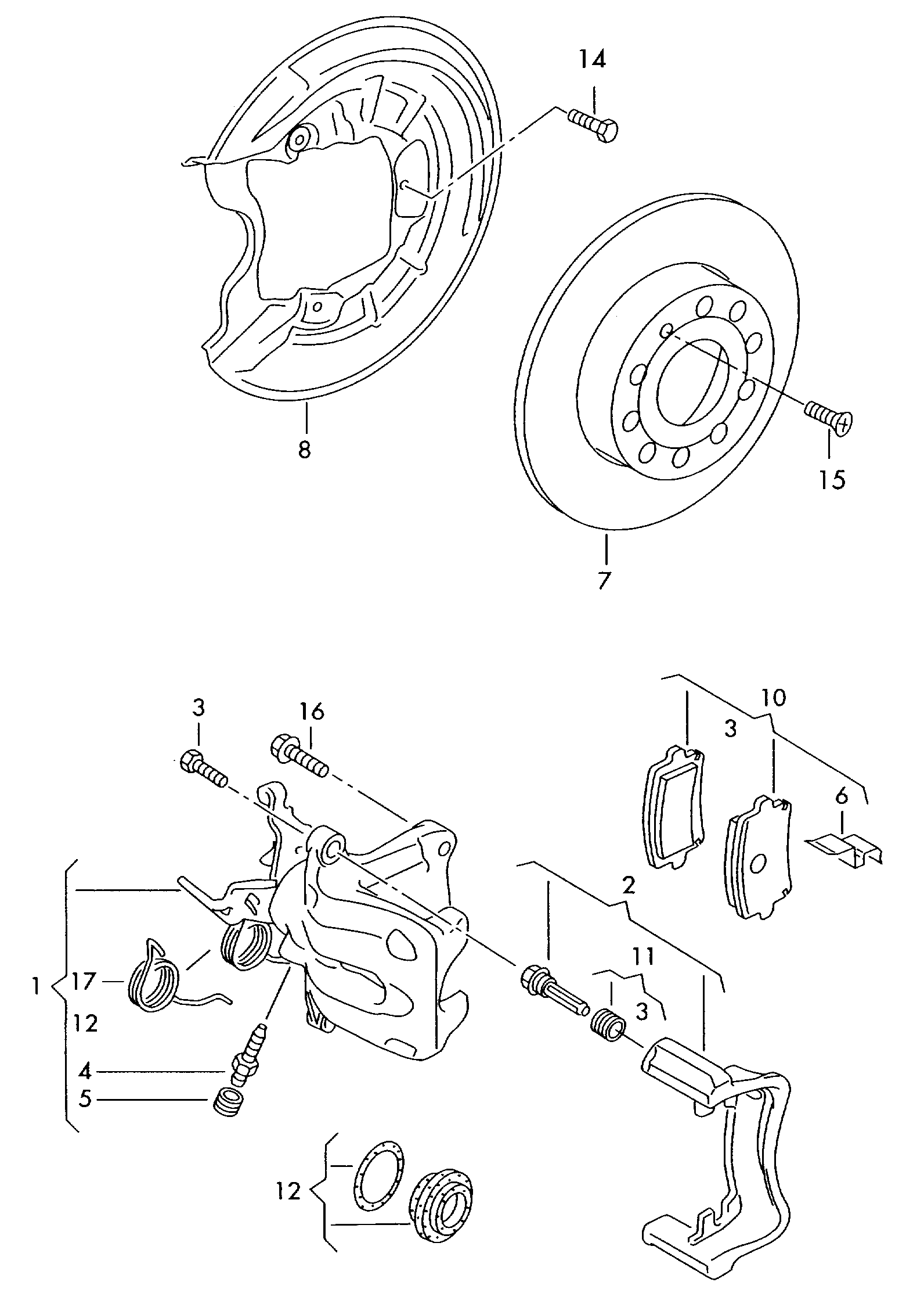 Skoda 1K0615425D - Set bucsi de ghidaj, etrier frana parts5.com