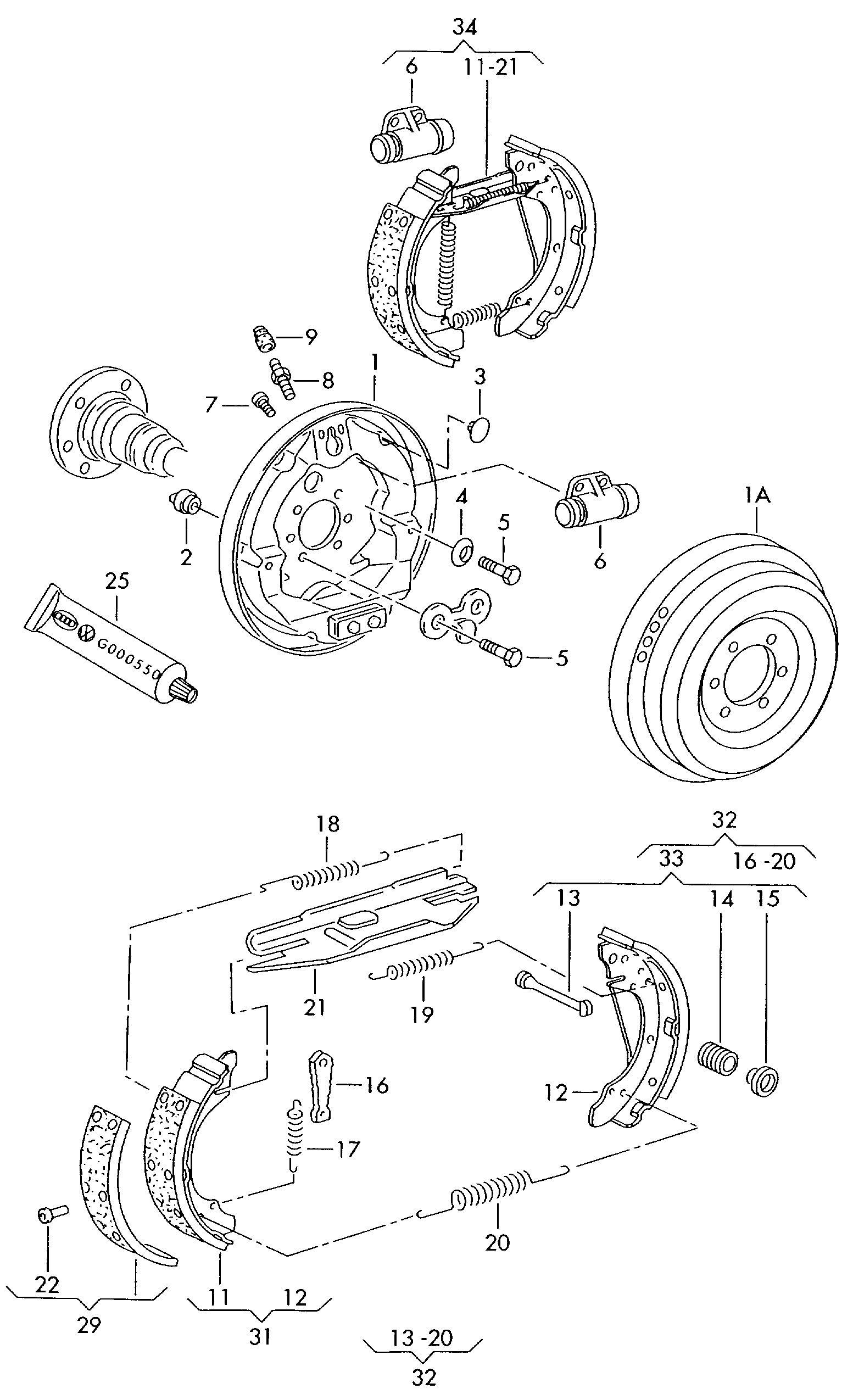 AUDI 6Q0 698 525 B - Brake Shoe Set parts5.com