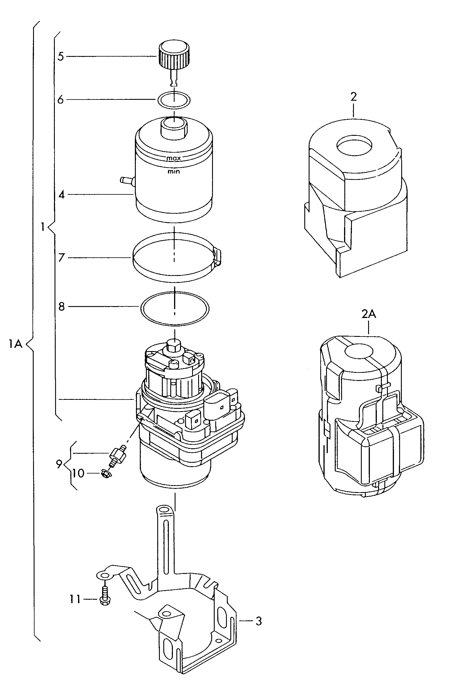 VW 6R0 423 371 - Rezervor, ulei hidraulic servo-directie parts5.com