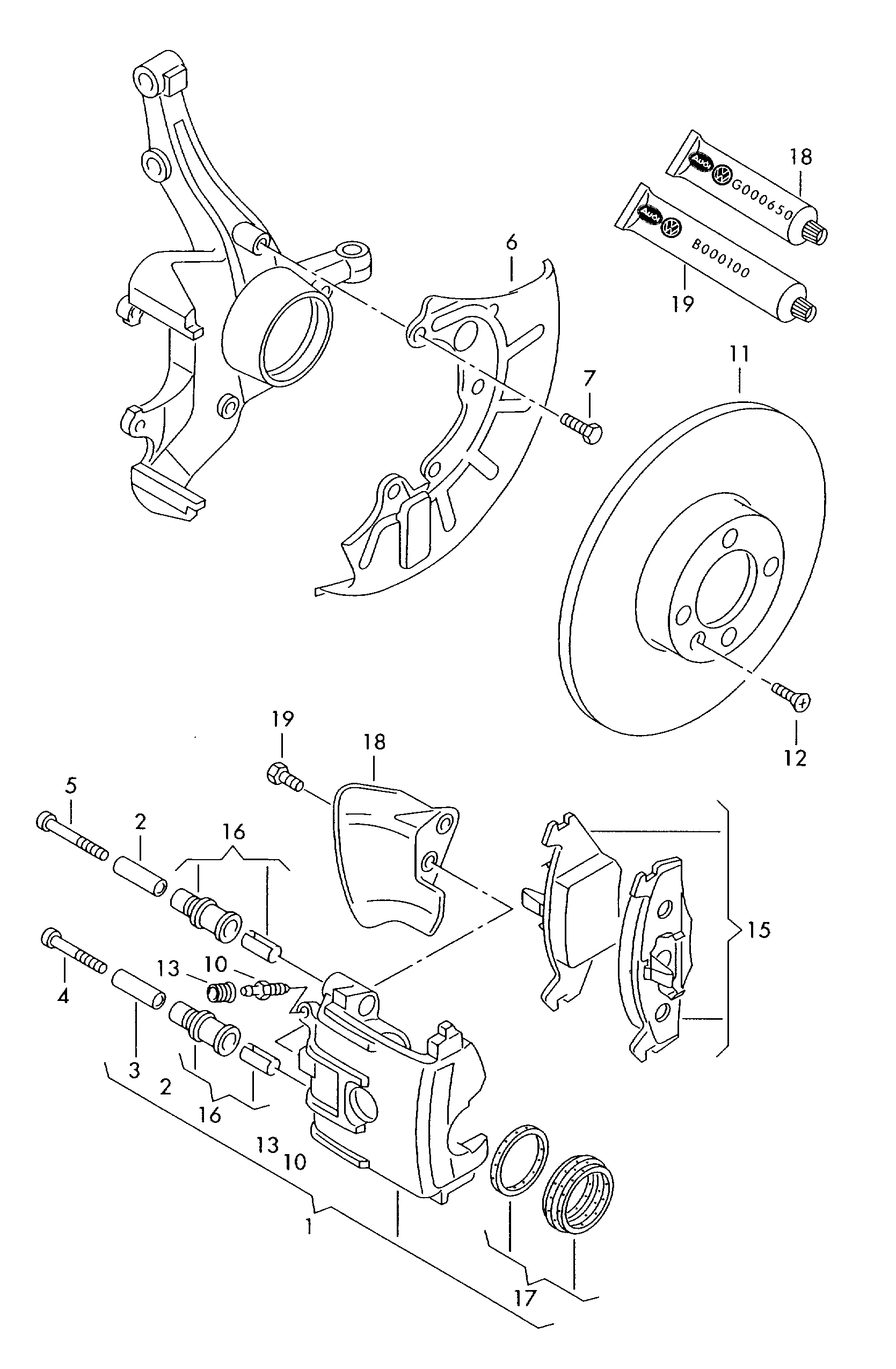 Skoda 1J0698151G - Дисковый тормозной механизм, комплект parts5.com