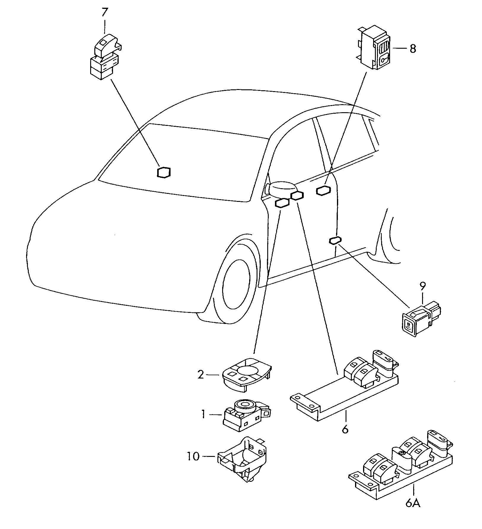 Skoda 1U1 959 565 L - Comutator, reglaj oglinda parts5.com