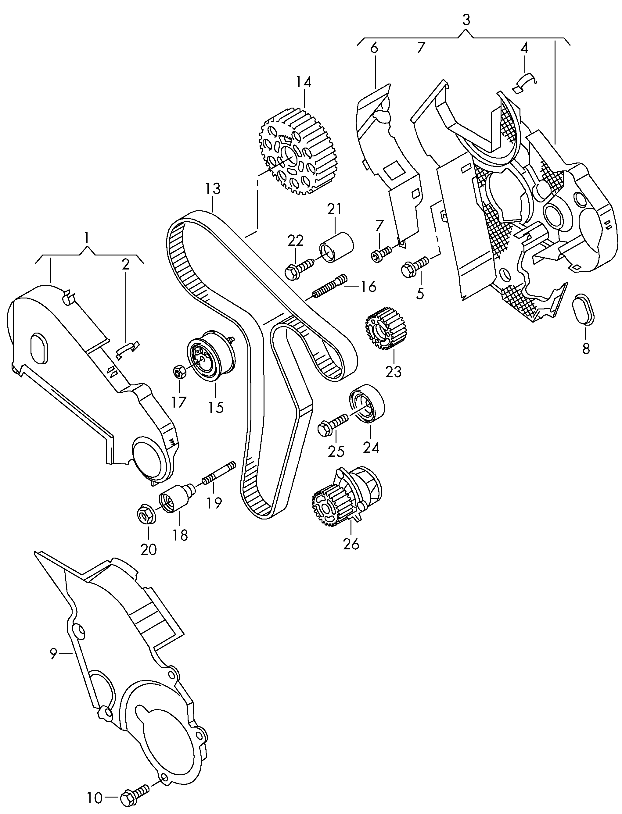 VW 038 109 454 A - Σετ οδοντωτού ιμάντα parts5.com