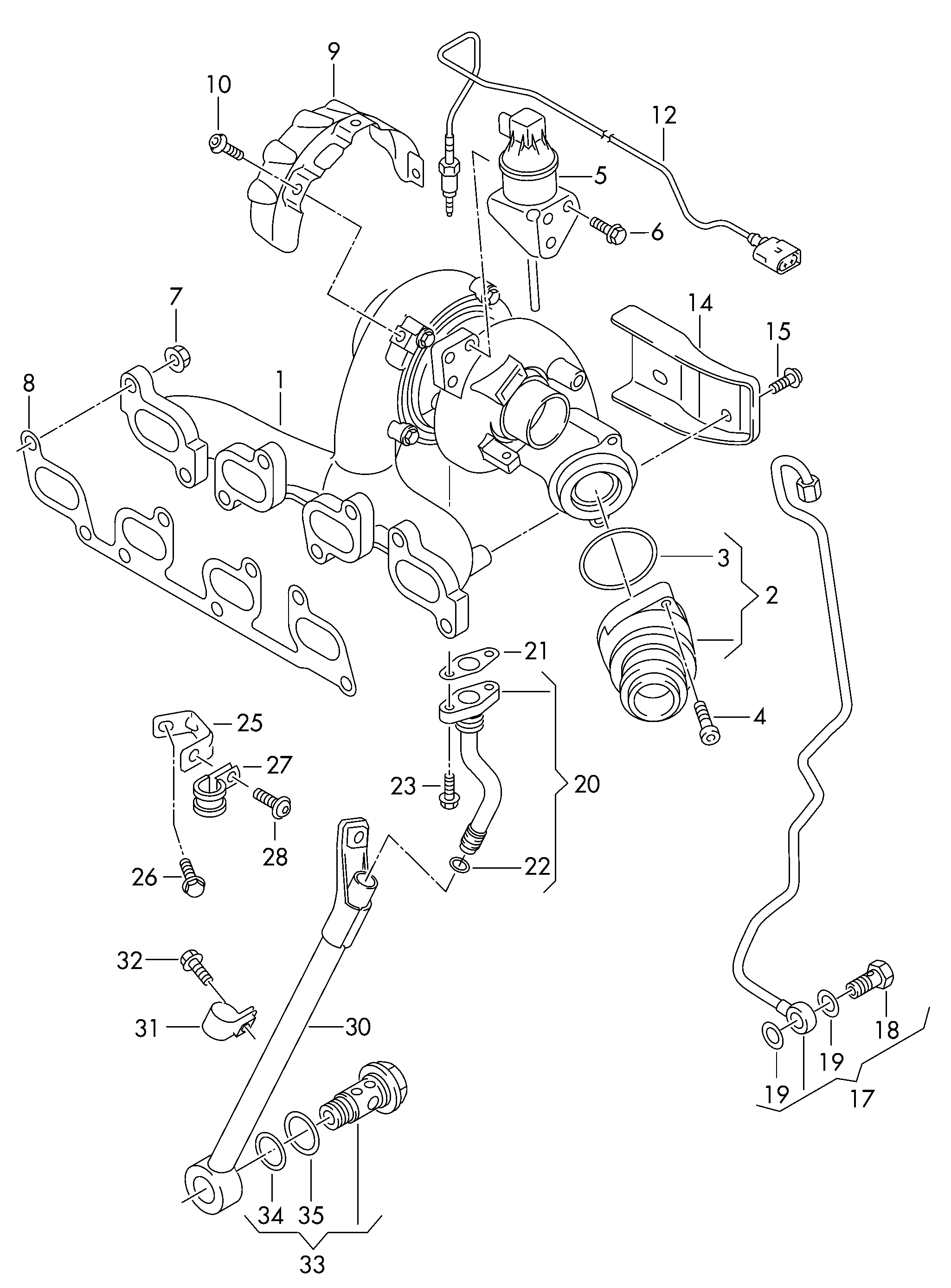 Skoda 03L 253 039 E - Brtva, ispušna koljenasta cijev parts5.com