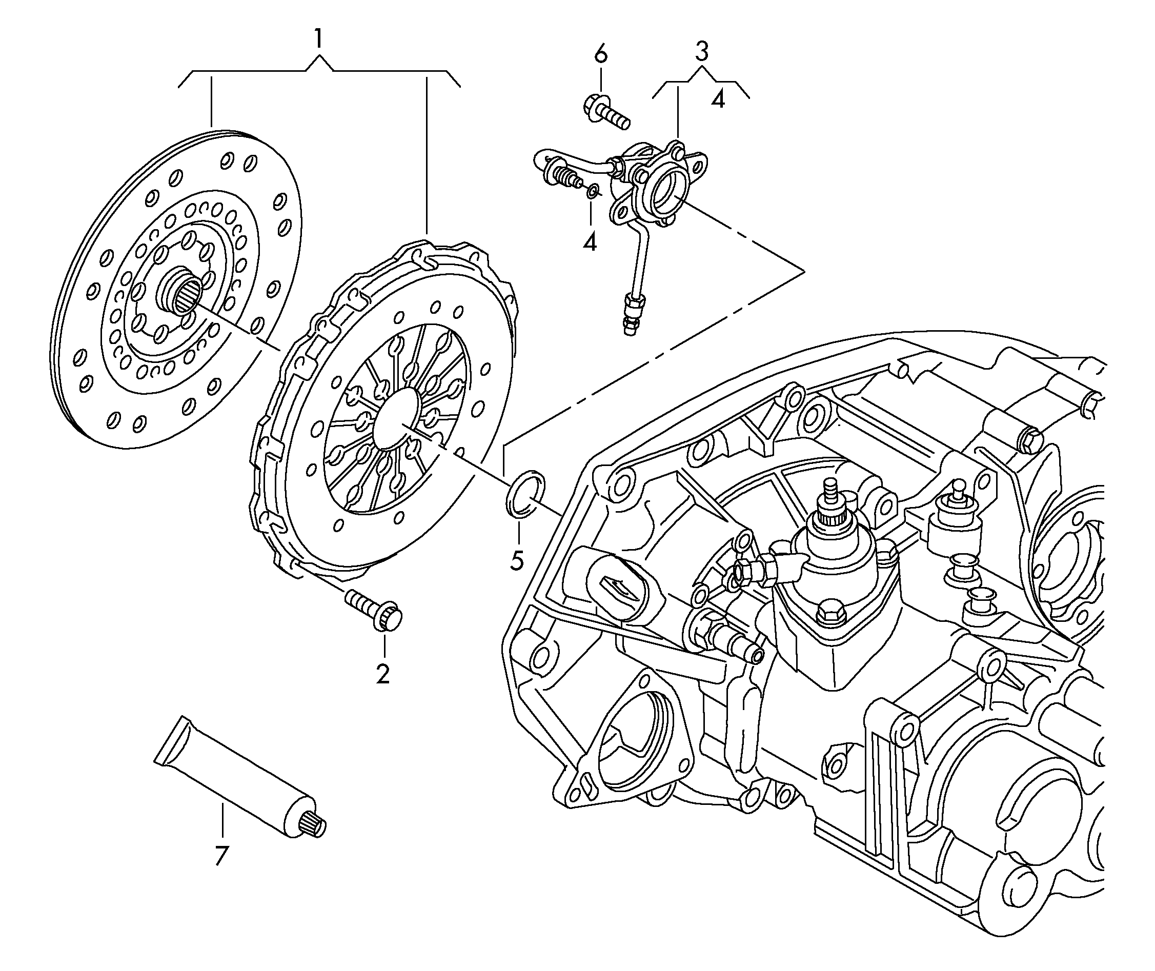 VAG 0A5 141 671H - Centrálna vysúvacia páka spojky parts5.com