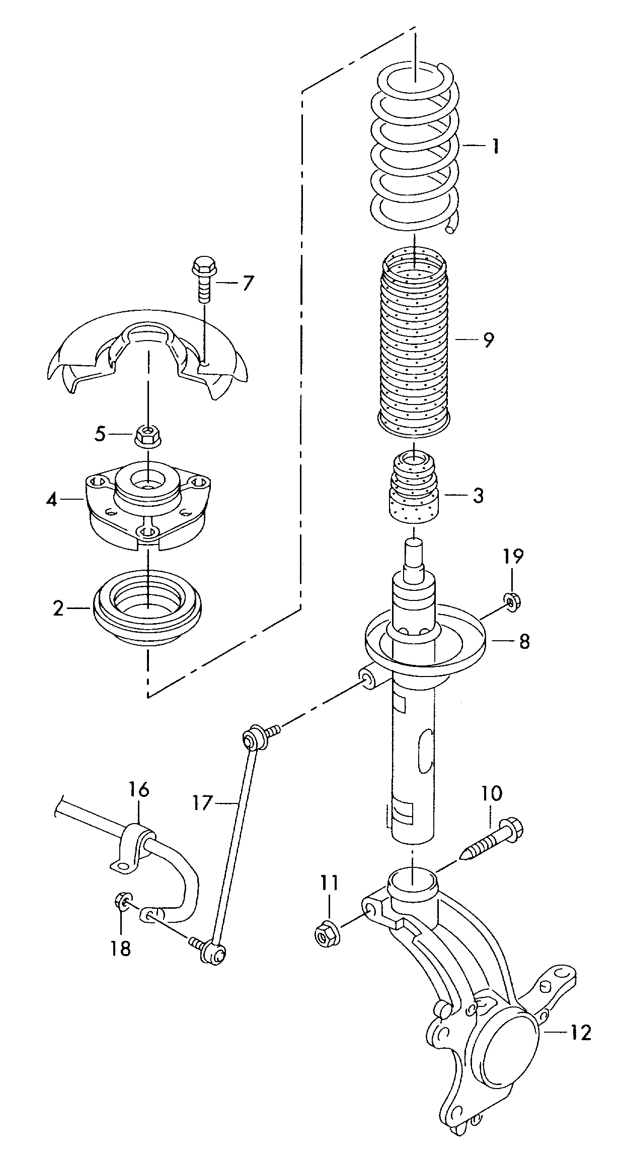 Skoda 1K0 411 315 K - Тяга / стойка, стабилизатор parts5.com