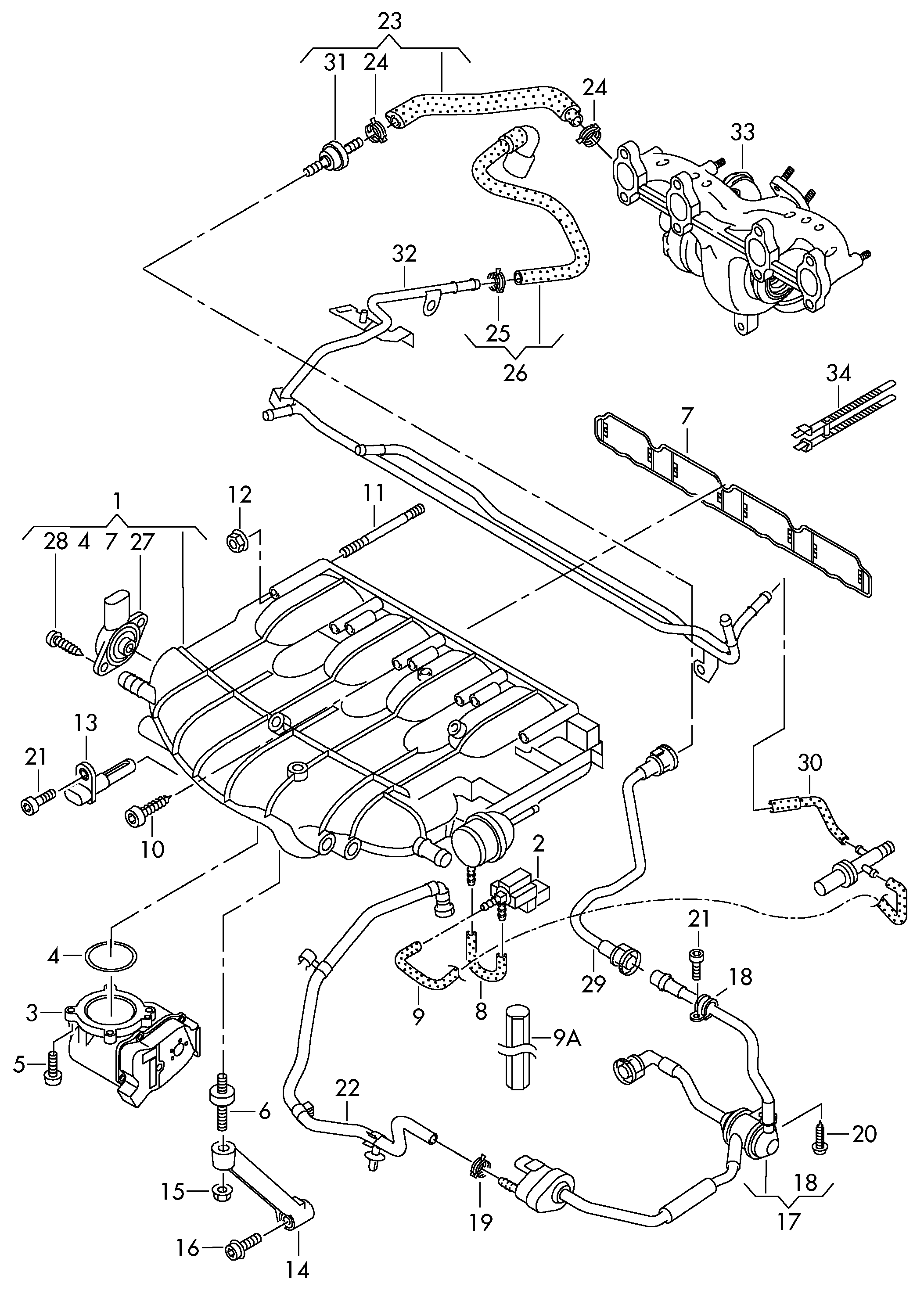 VAG 06F133062Q - Carcasa clapeta parts5.com