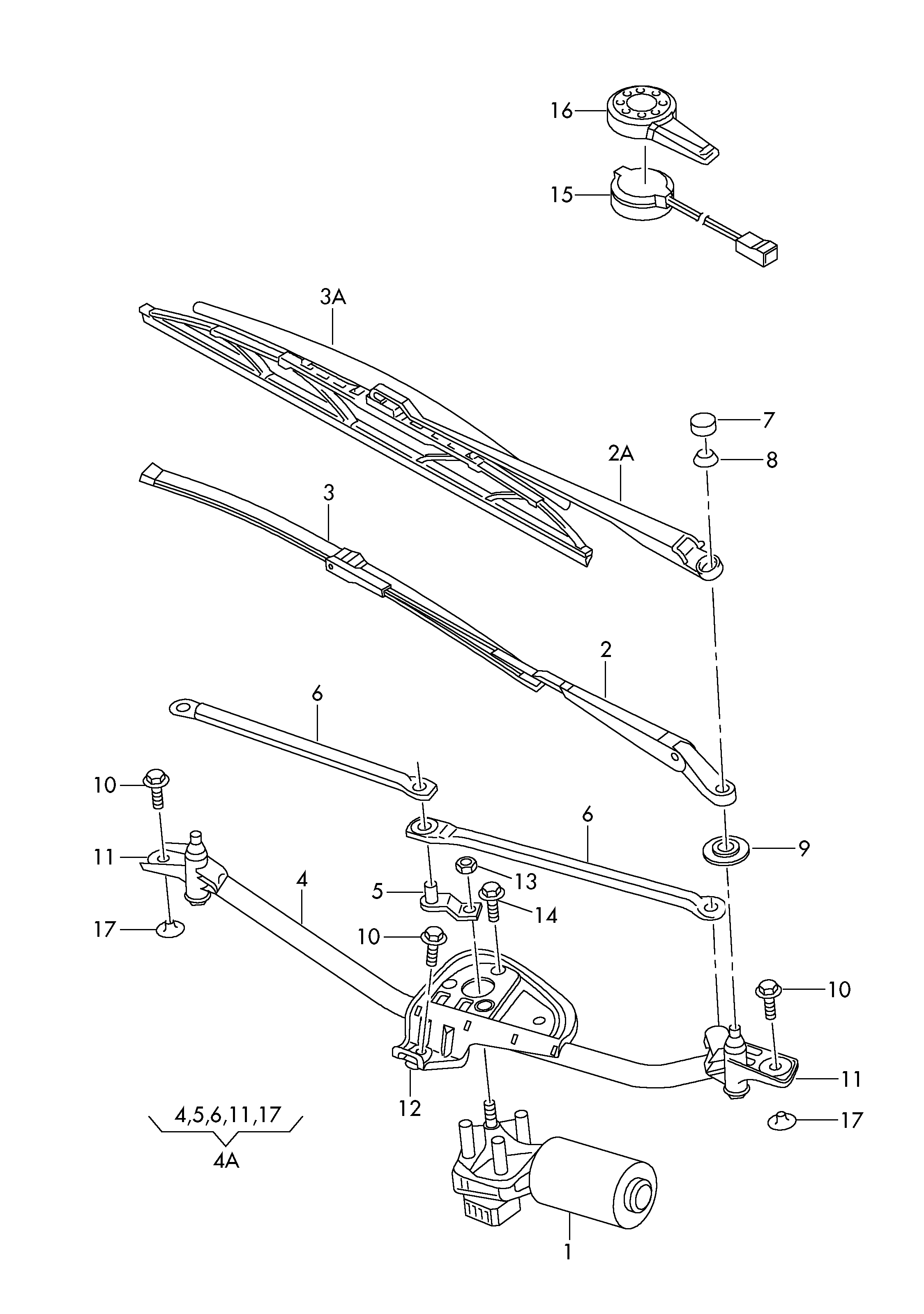 AUDI 3B1955603C - Legaturi stergator parbriz parts5.com