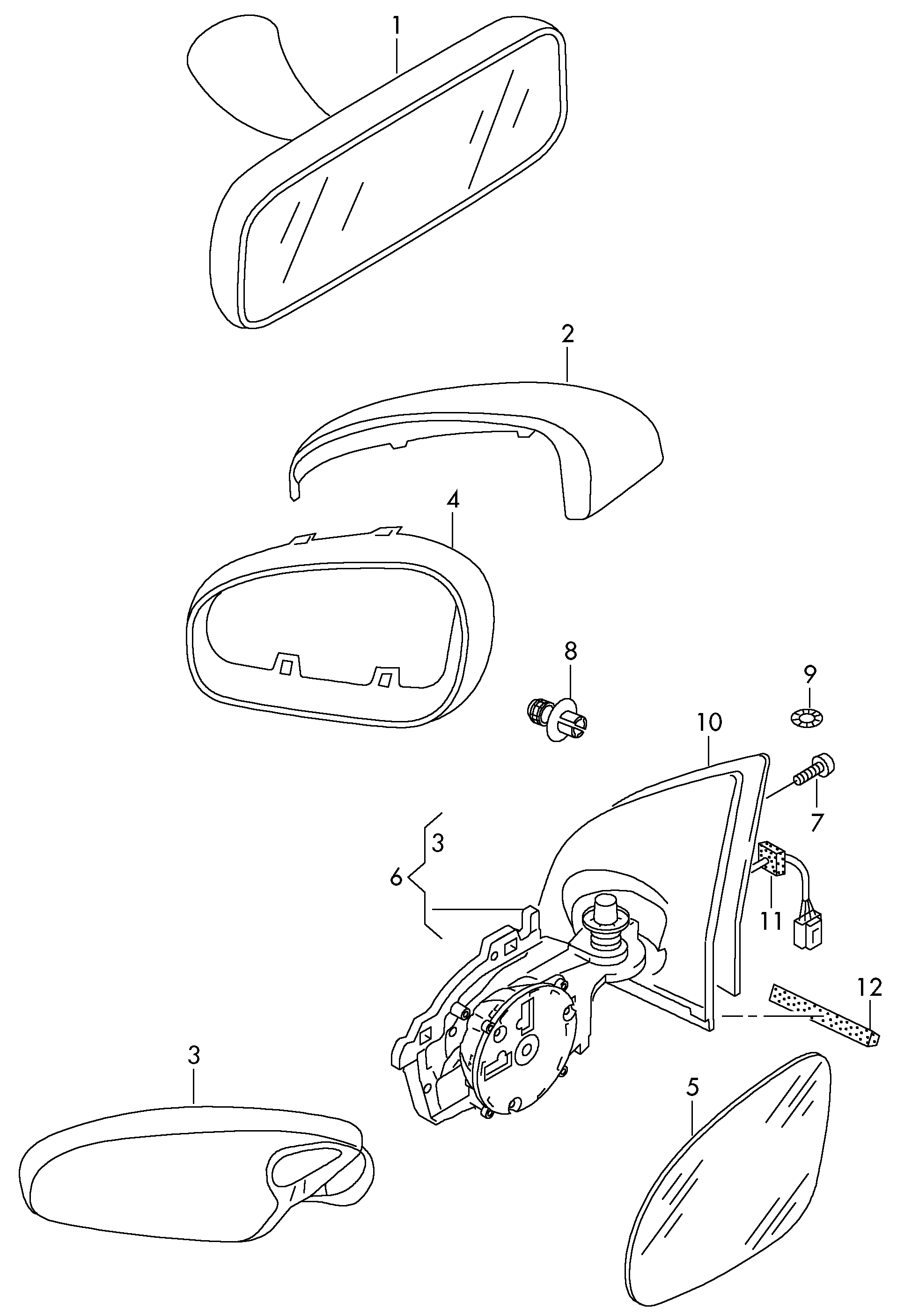 Skoda 5J0857521H - Sticla oglinda, oglinda retrovizoare exterioara parts5.com