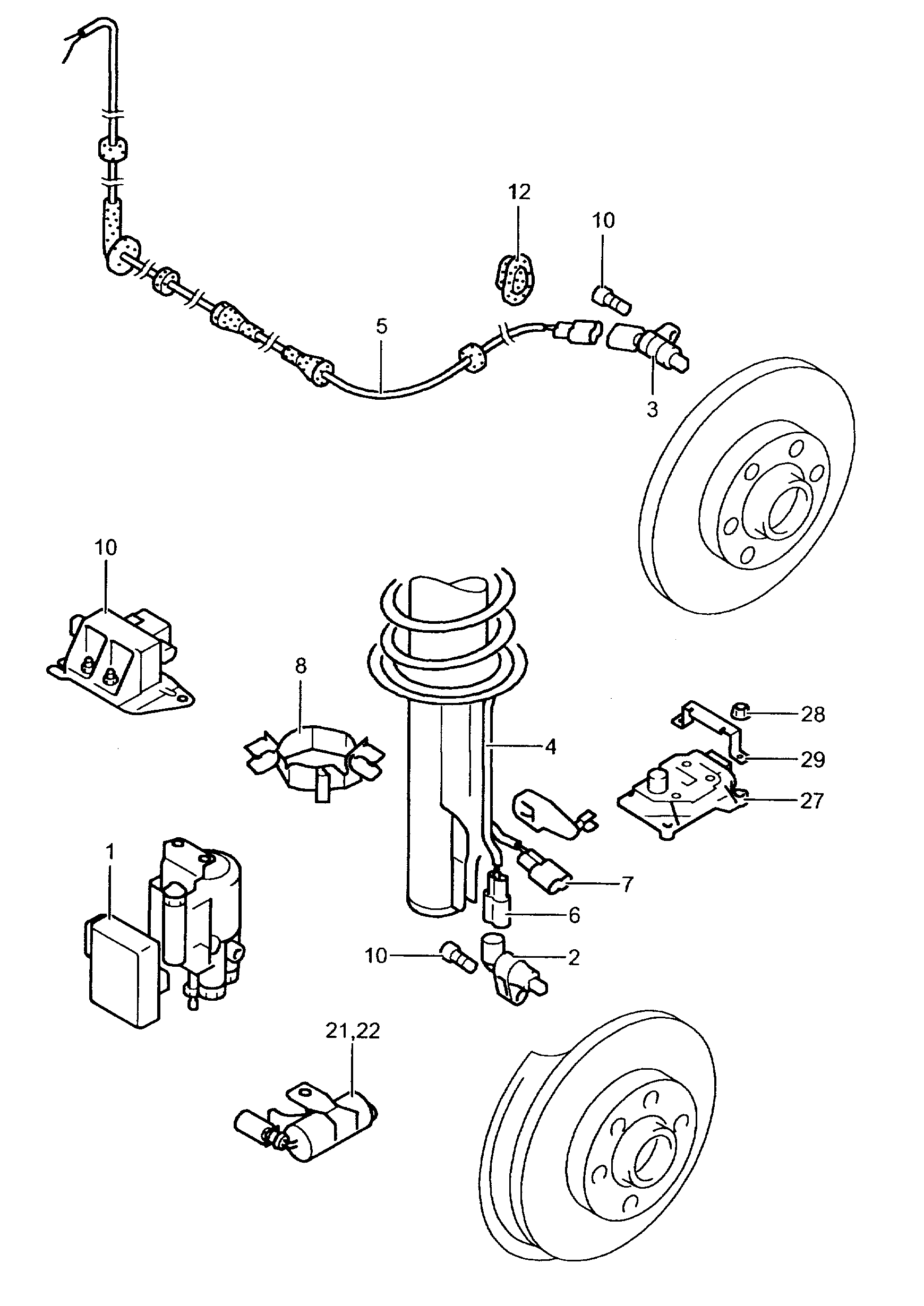 AUDI 6Q0 927 807 B - Sensor, wheel speed parts5.com