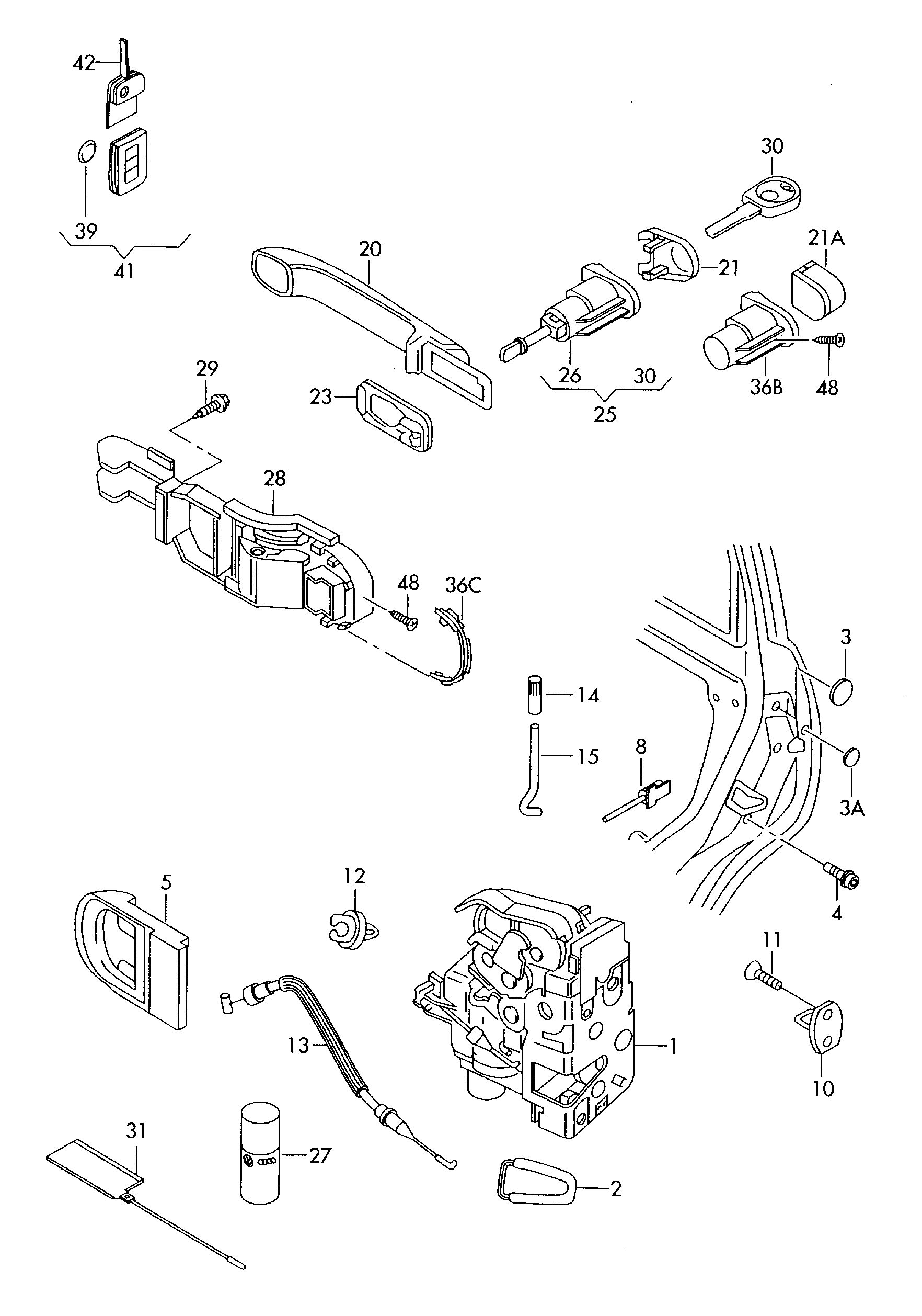 VW 1J0959753DA - Cheie auto parts5.com