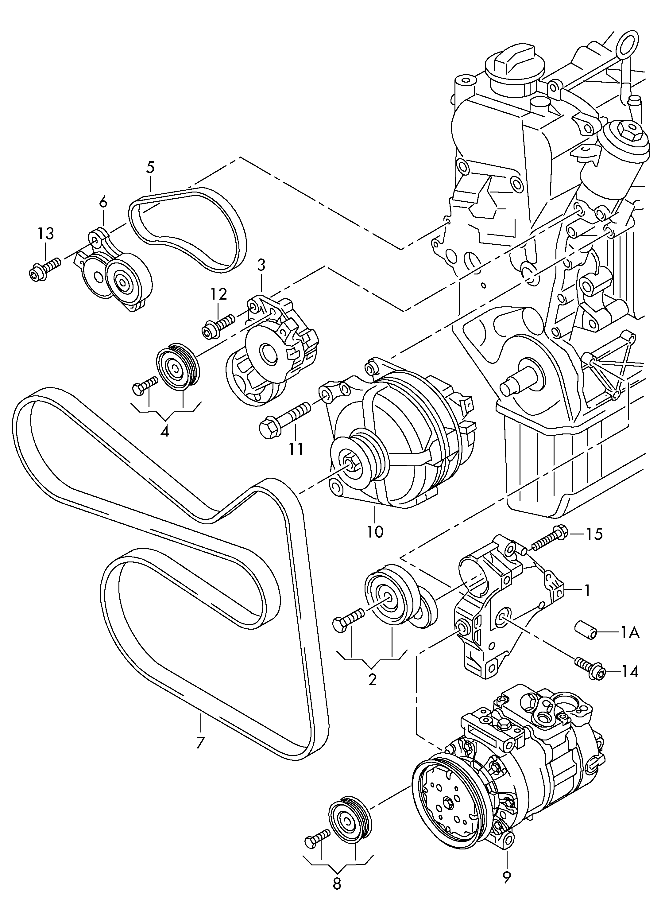 VW 1J0 145 276 - Saptırma / Kılavuz makarası, Kanallı V-kayışı parts5.com