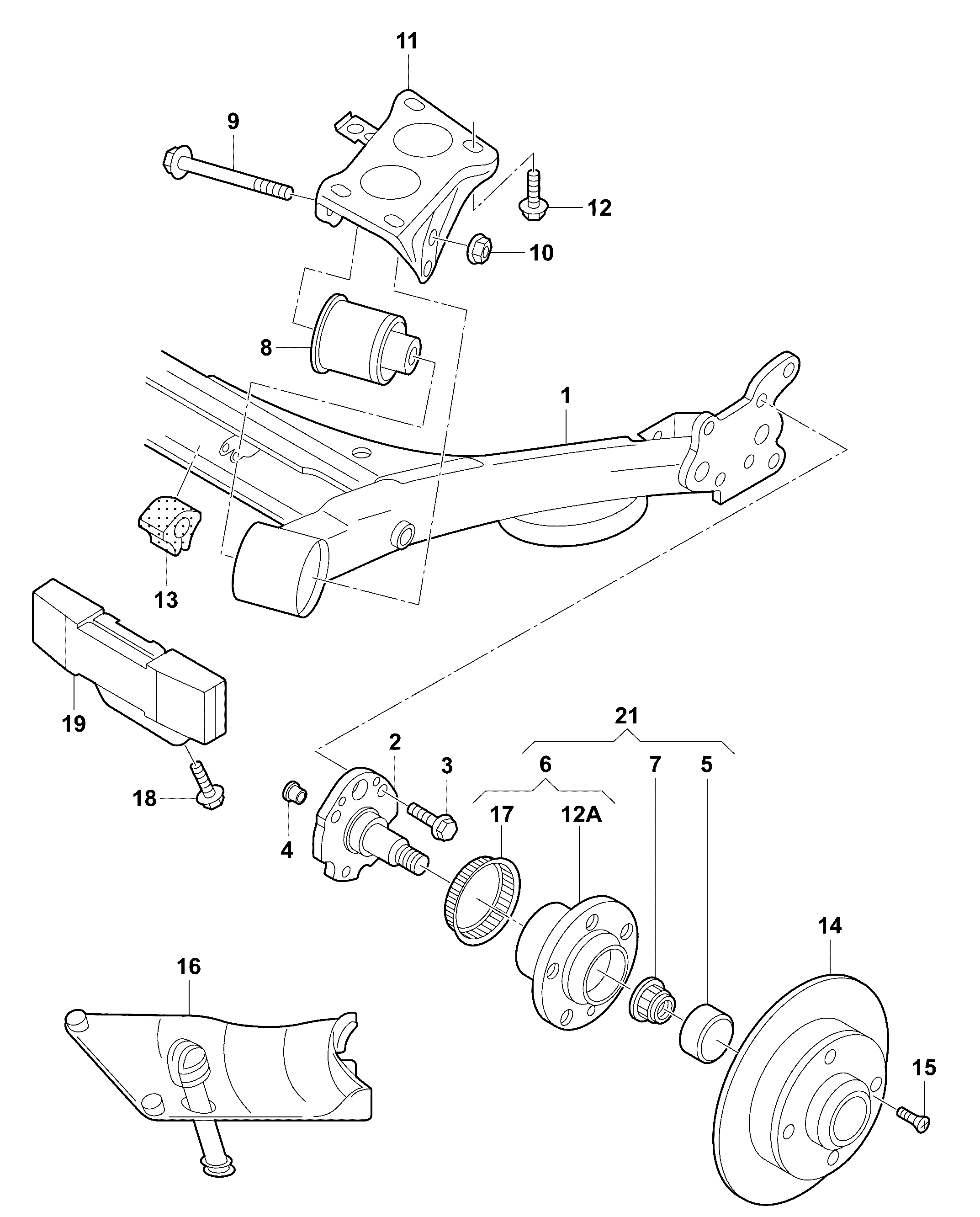 Skoda (SVW) 1J0501541C - Uležištenje, tijelo osovine parts5.com