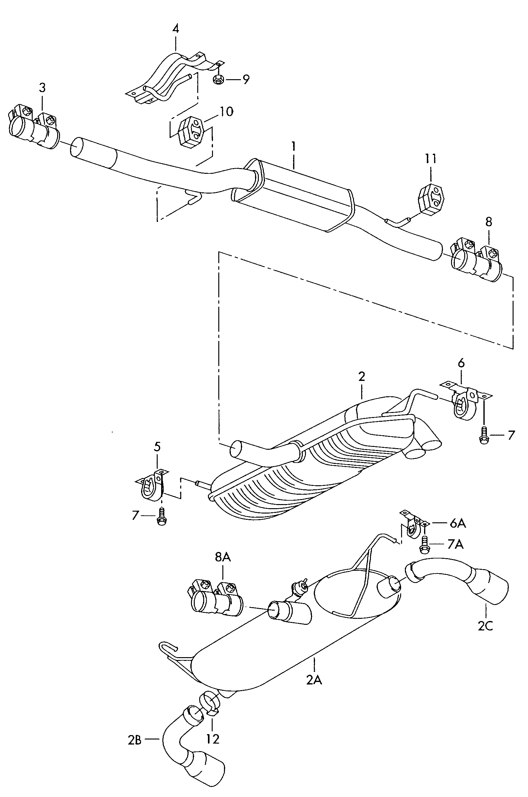 AUDI 1J0 253 144 J - Στήριγμα, σιλανσιέ parts5.com