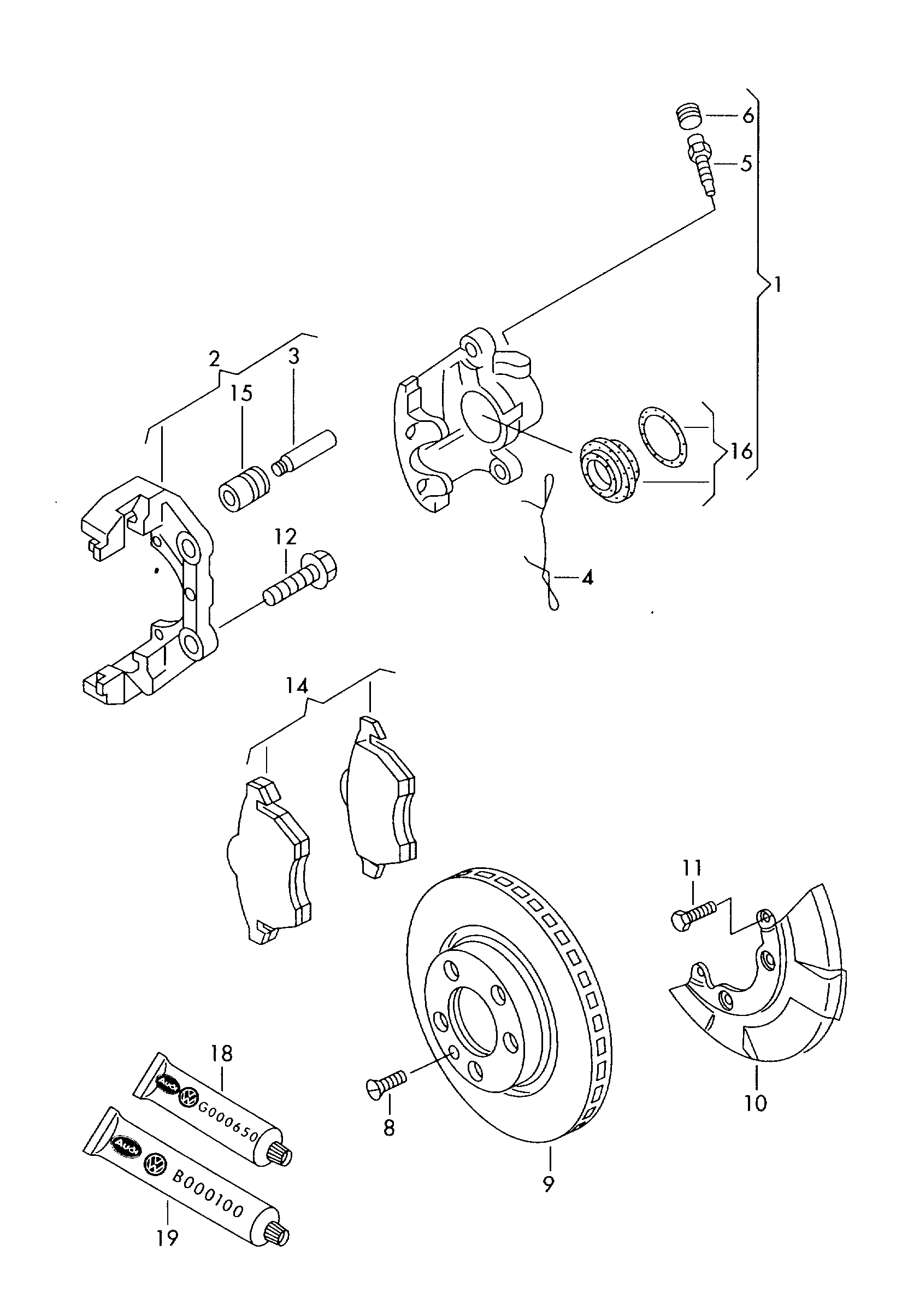 VW 8N0 698 151 - Σετ τακάκια, δισκόφρενα parts5.com